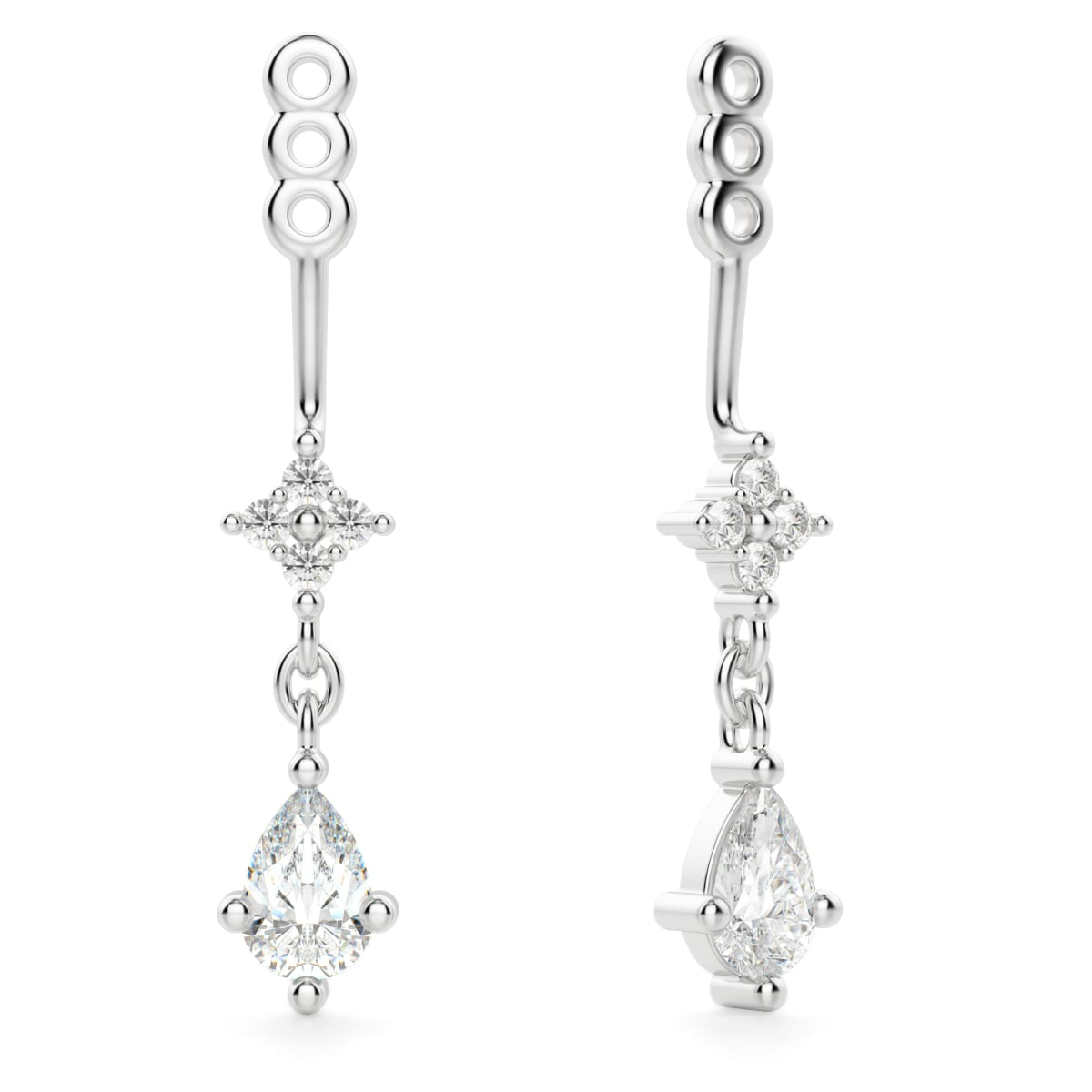 Detailed Pear Drop Stud Enhancers