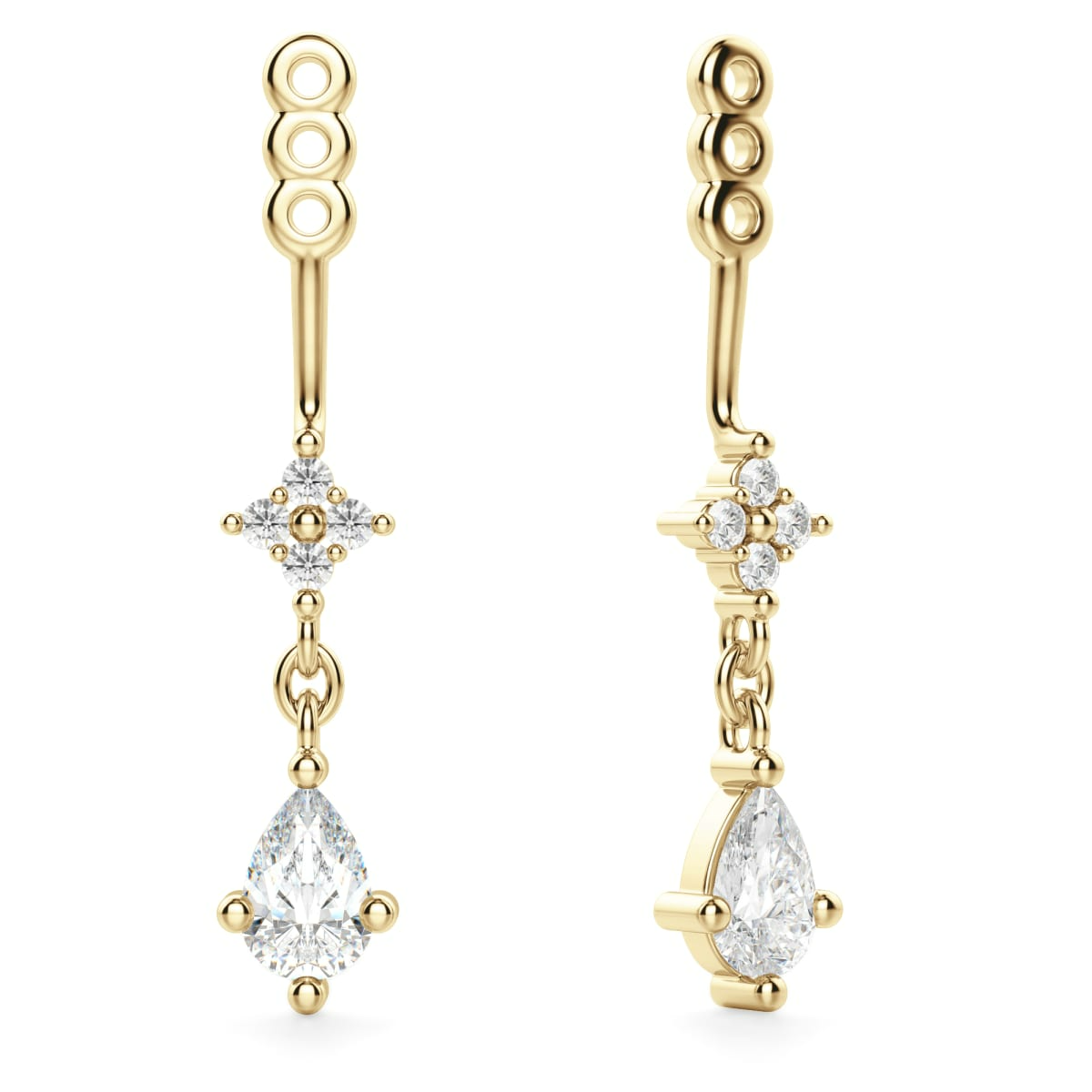 Detailed Pear Drop Stud Enhancers
