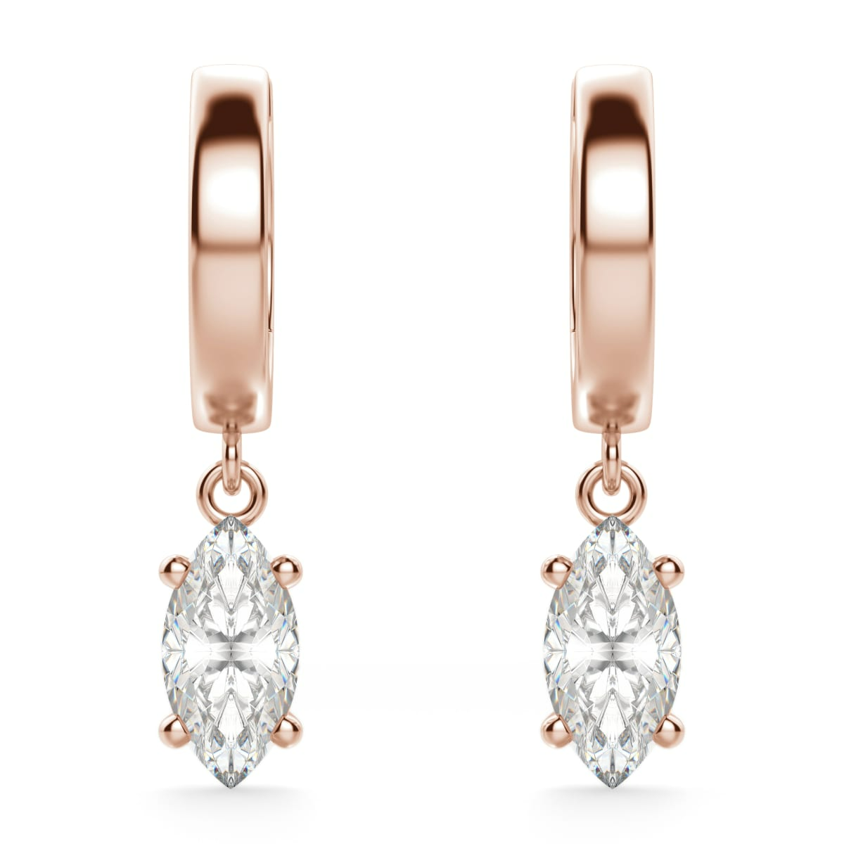 Marquise Cut Solitaire Drop Earrings