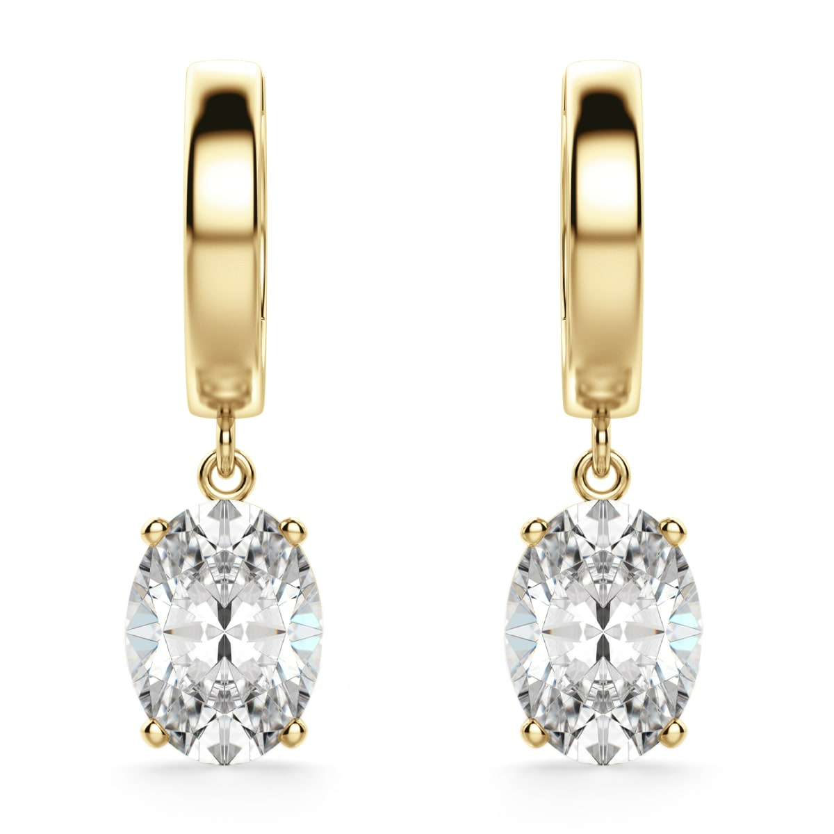 Oval Cut Solitaire Drop Earrings