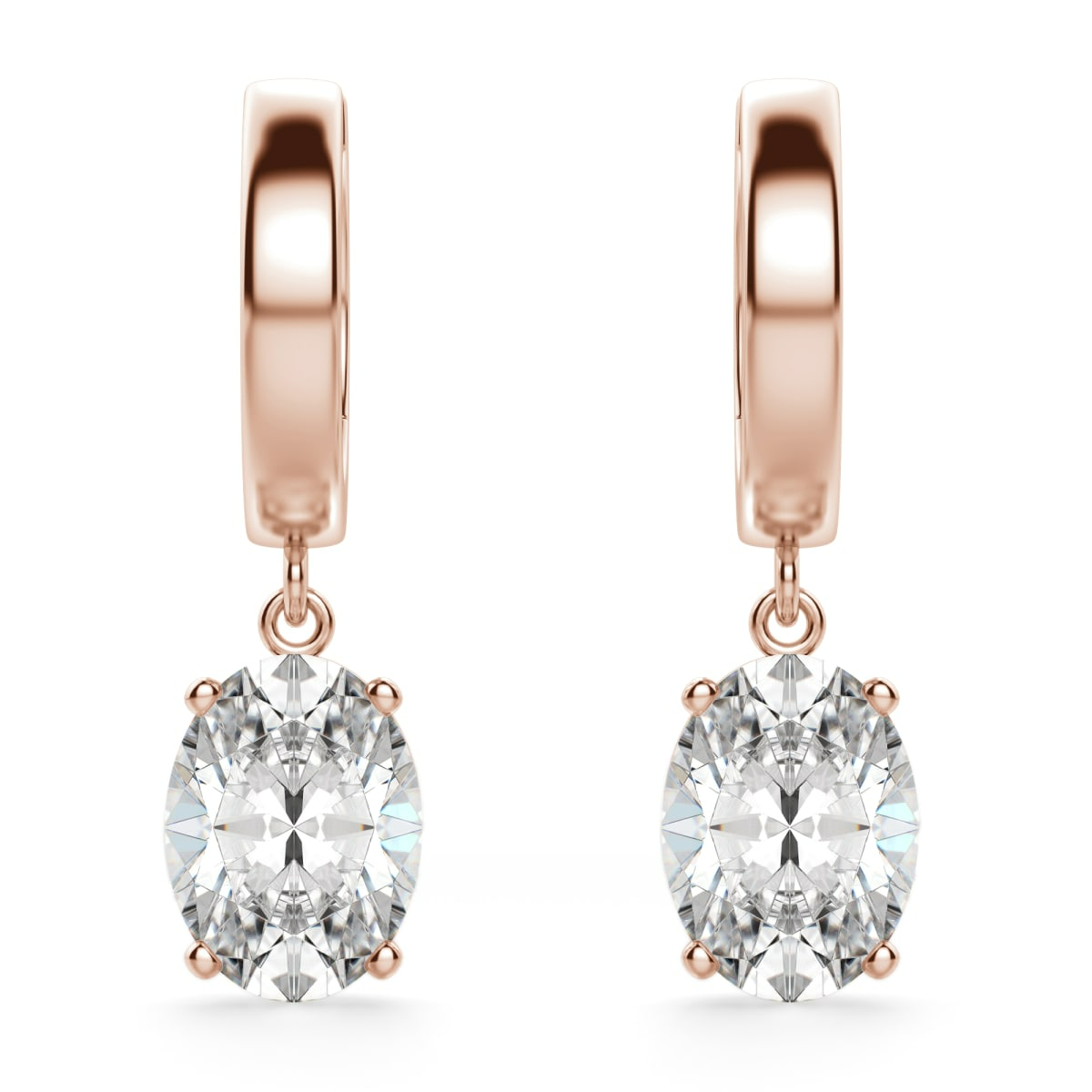 Oval Cut Solitaire Drop Earrings