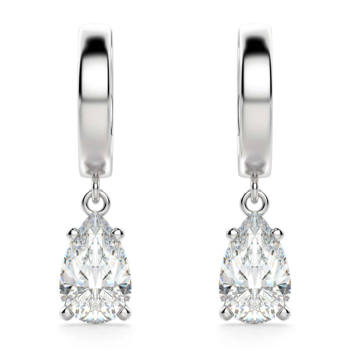 Pear Cut Solitaire Drop Earrings
