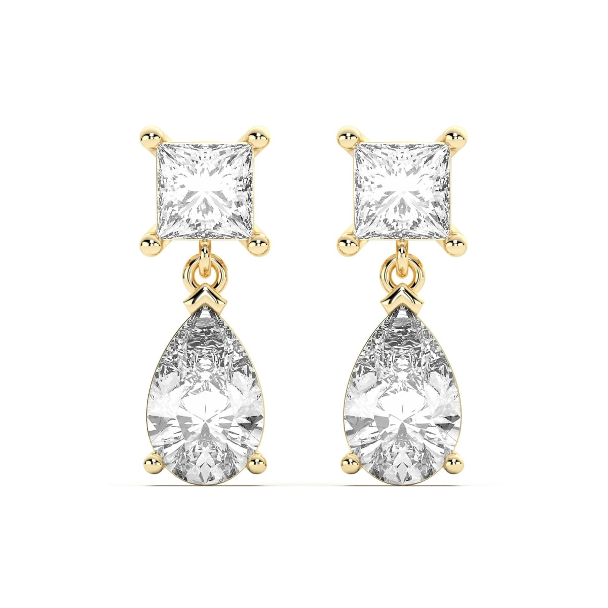 Leto Princess Pear Cut Drop Earrings