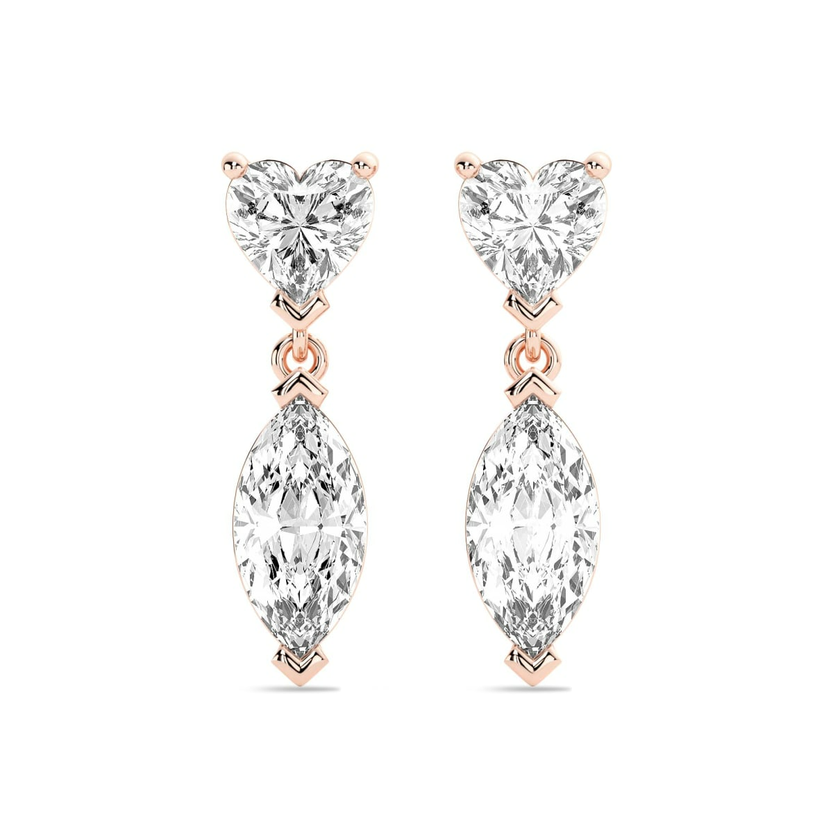 Leto Heart Marquise Cut Drop Earrings