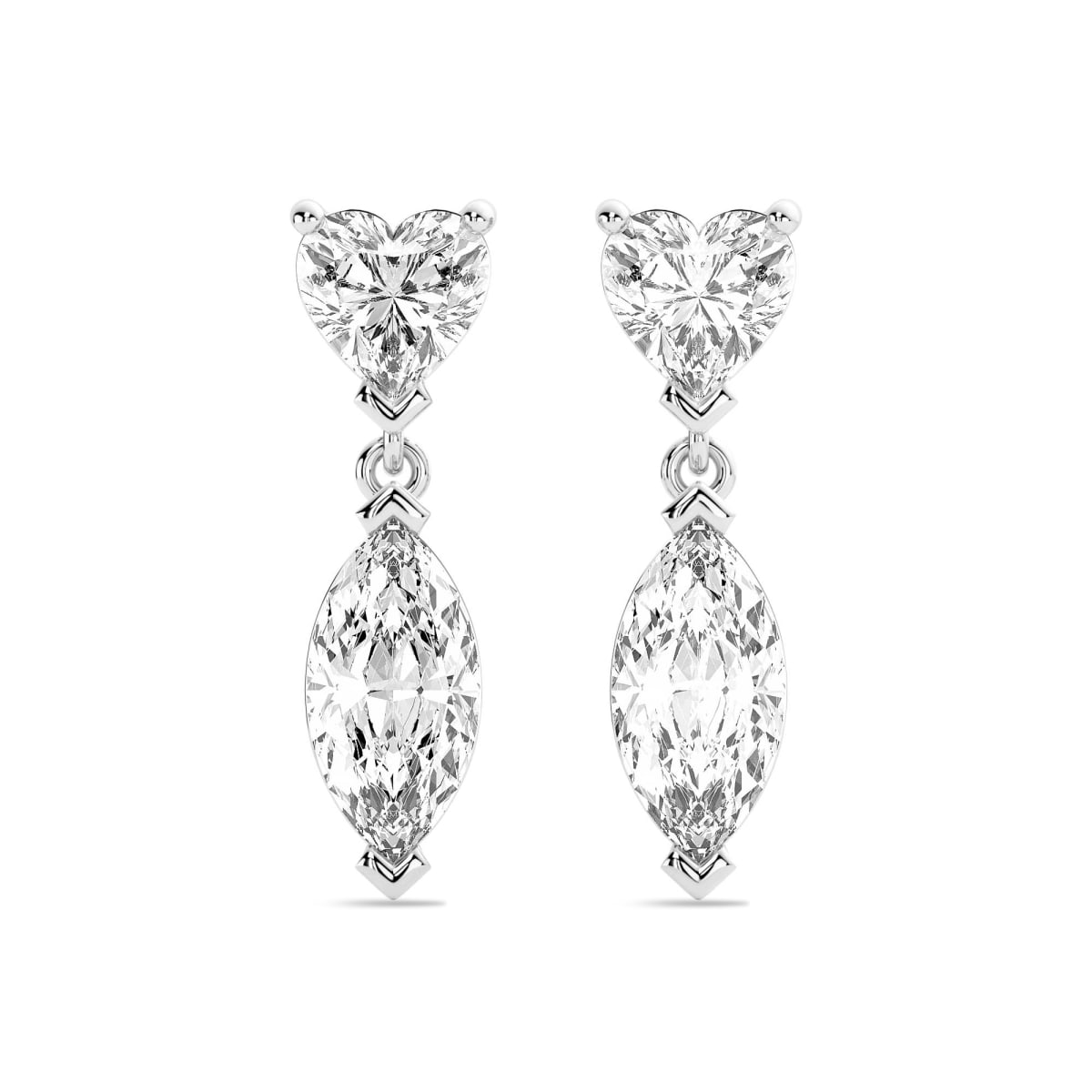 Leto Heart Marquise Cut Drop Earrings