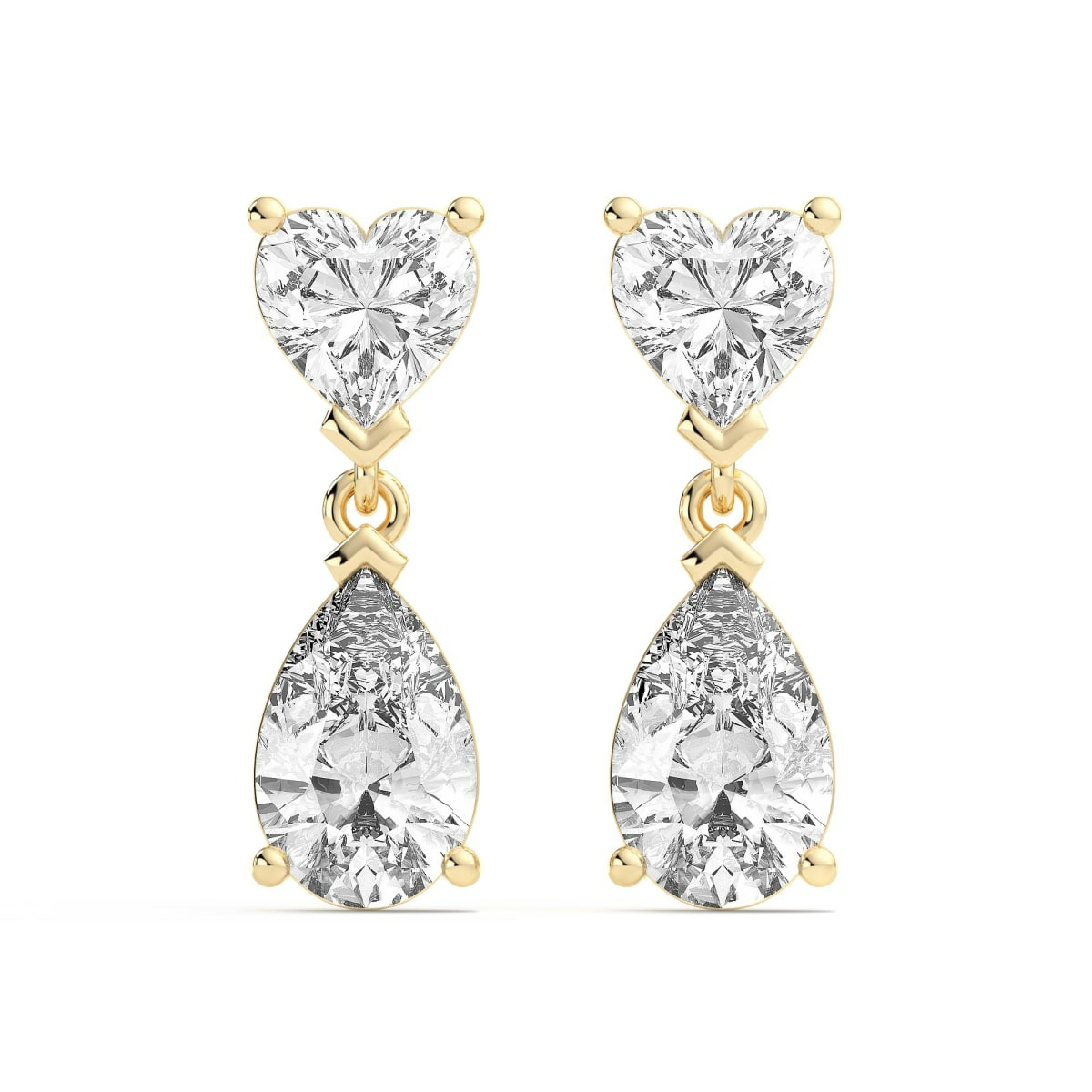 Leto Heart Pear Cut Drop Earrings