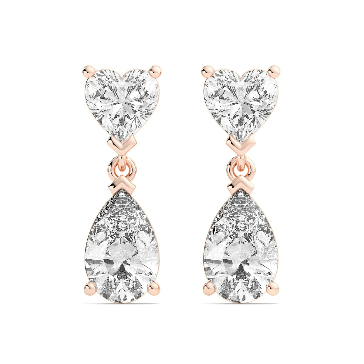 Leto Heart Pear Cut Drop Earrings