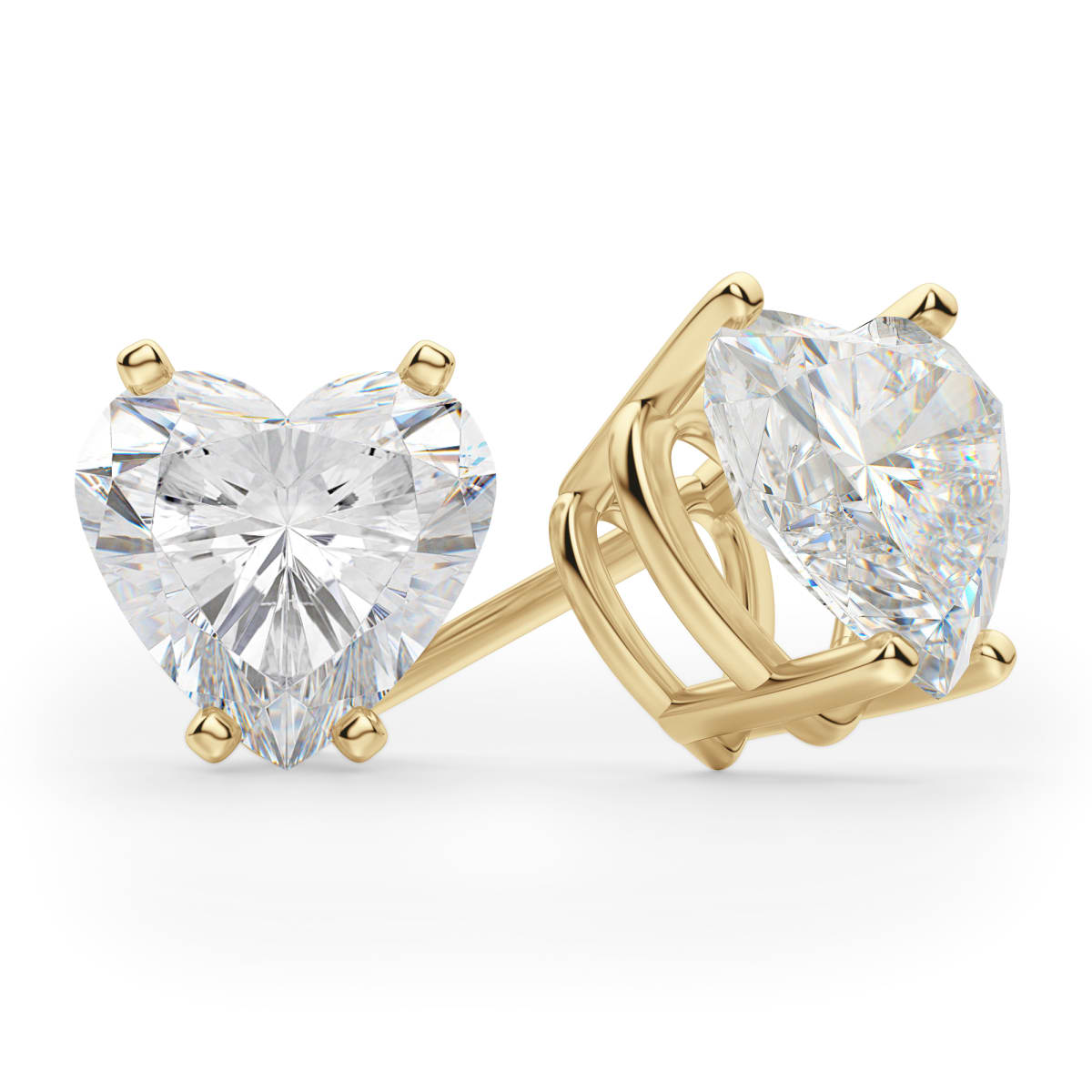 Heart Cut Stud Earrings Tension Backs Basket Set