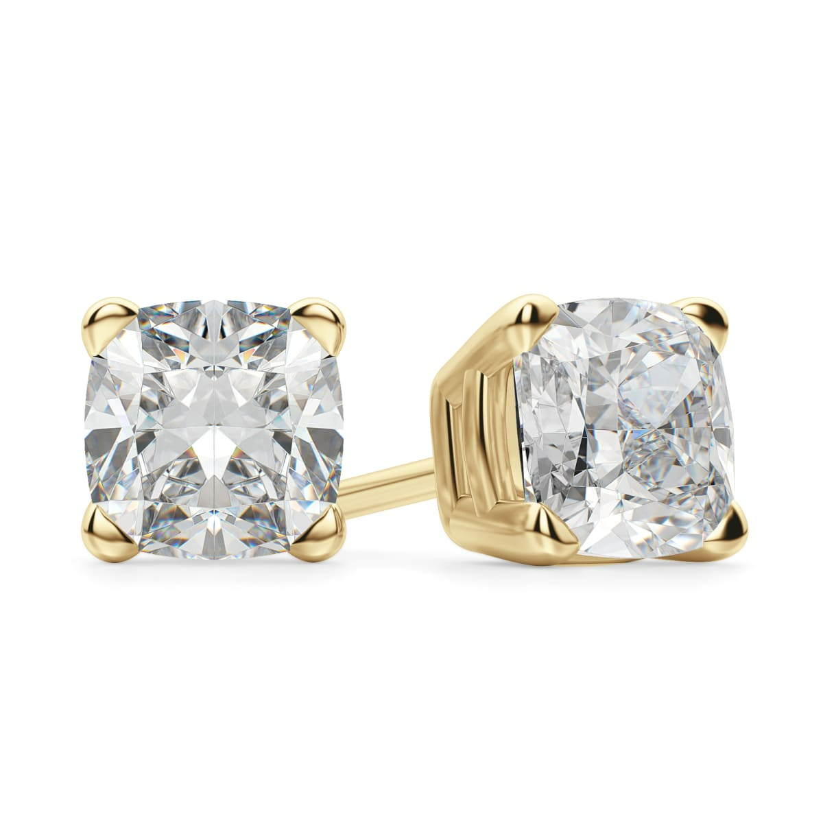 Cushion Cut Stud Earrings Tension Back Basket Set