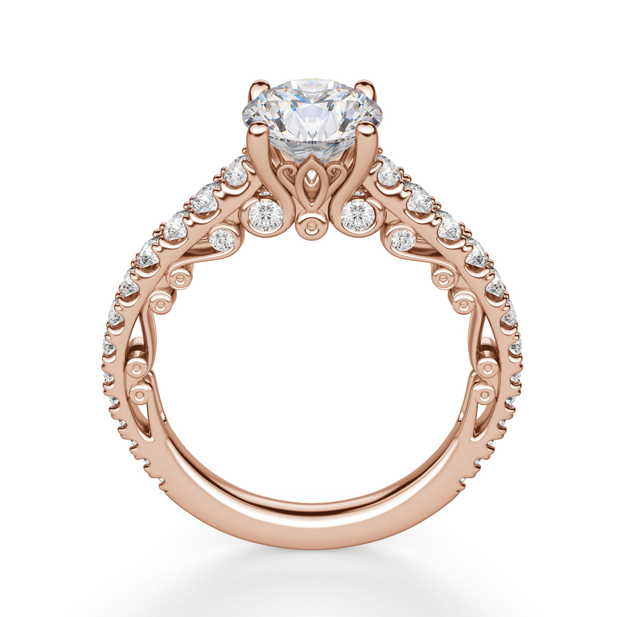 Fleur Round Cut Engagement Ring
