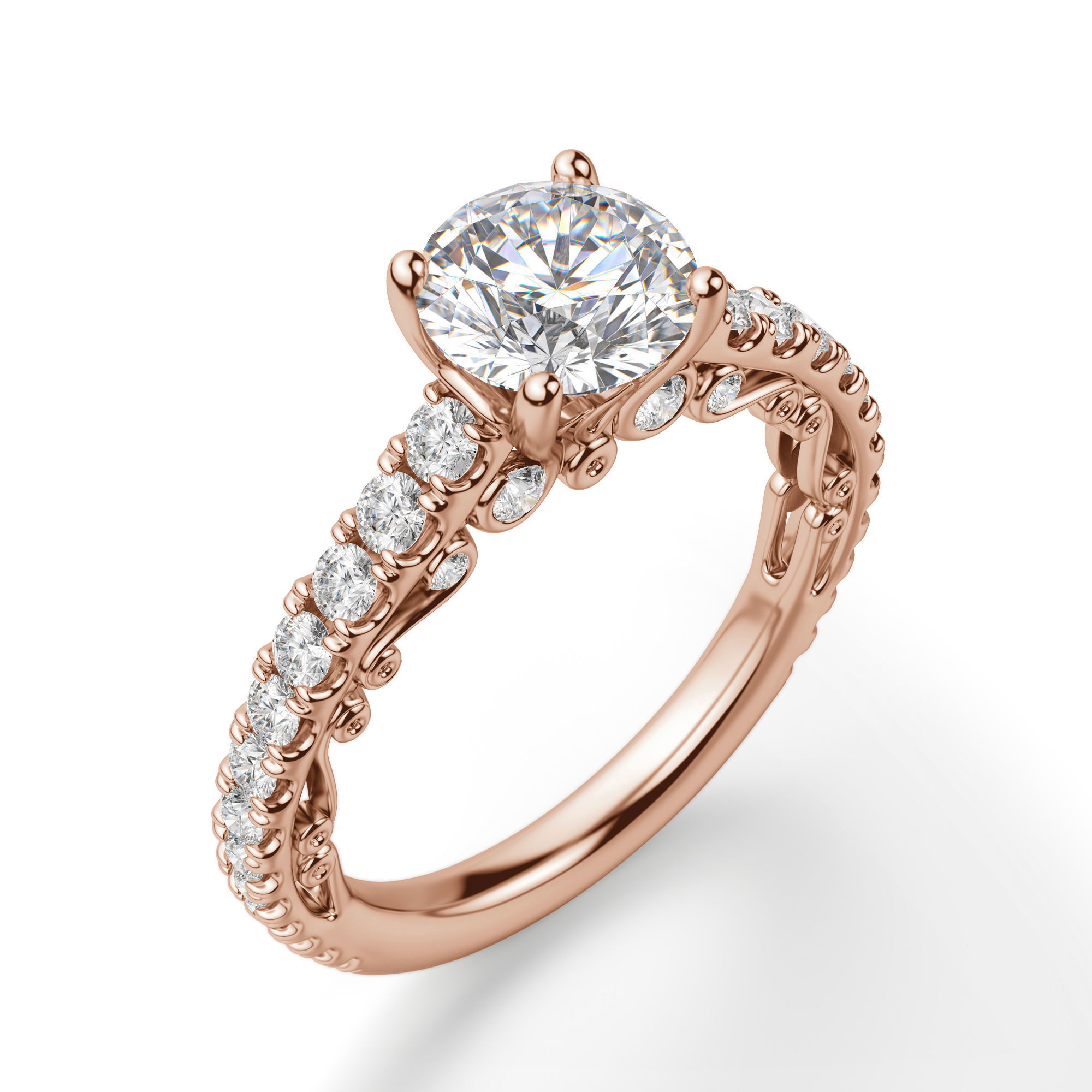 Fleur Round Cut Engagement Ring