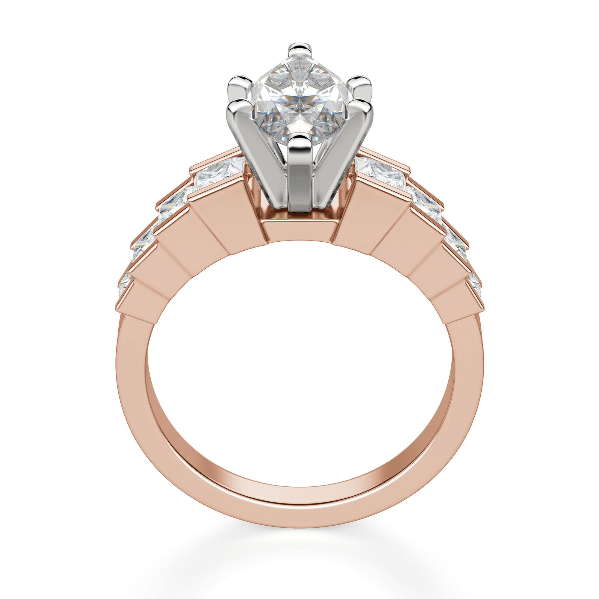 Cinderella Staircase Marquise Cut Engagement Ring