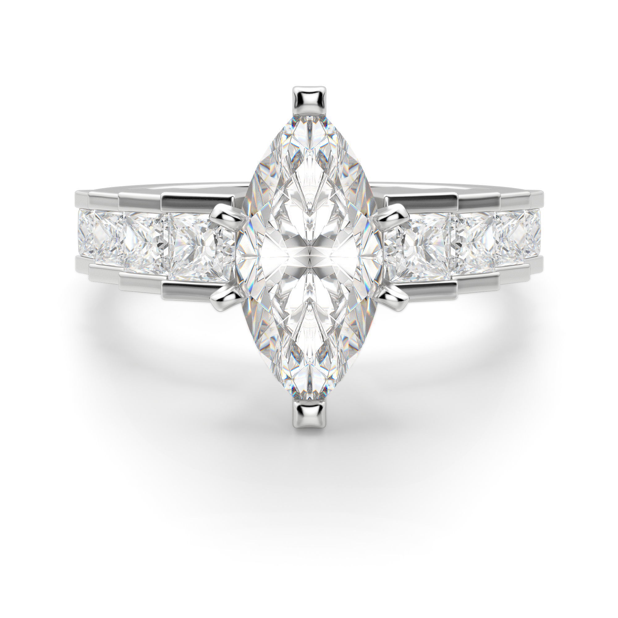 Cinderella Staircase Marquise Cut Engagement Ring
