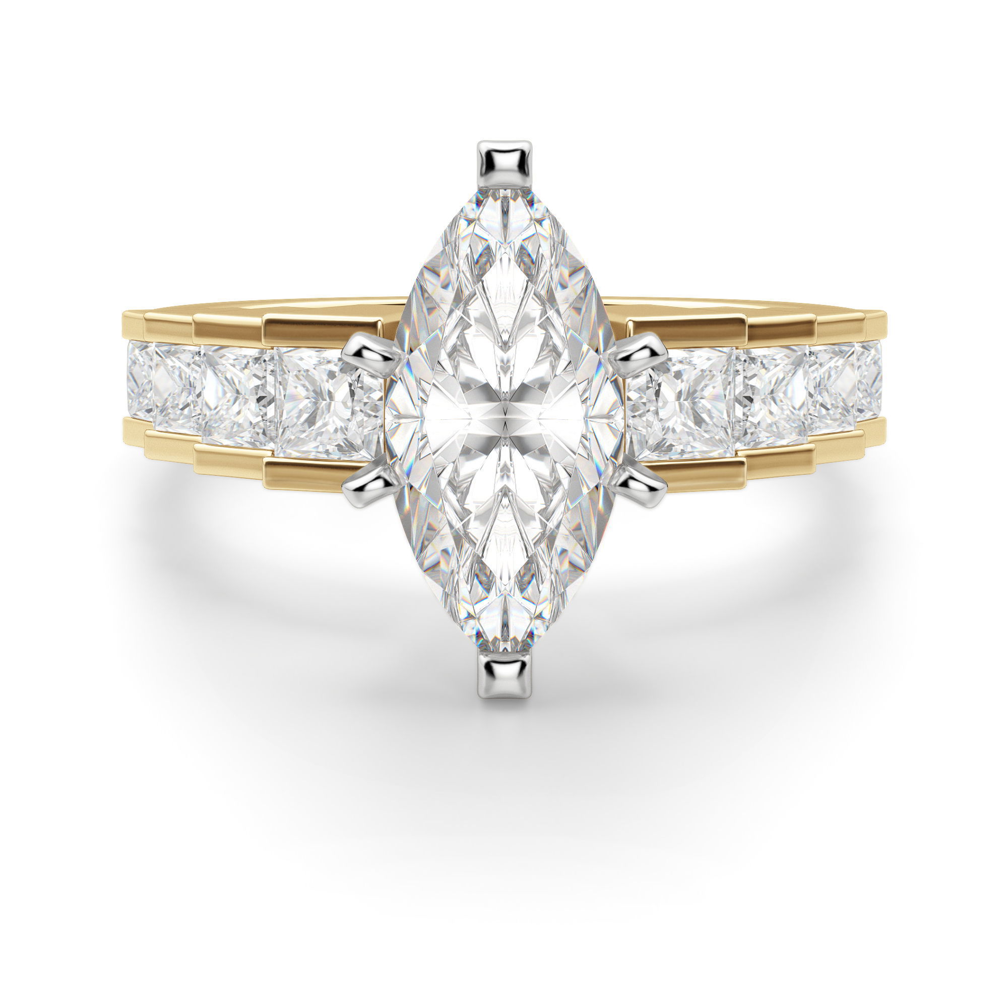 Cinderella Staircase Marquise Cut Engagement Ring
