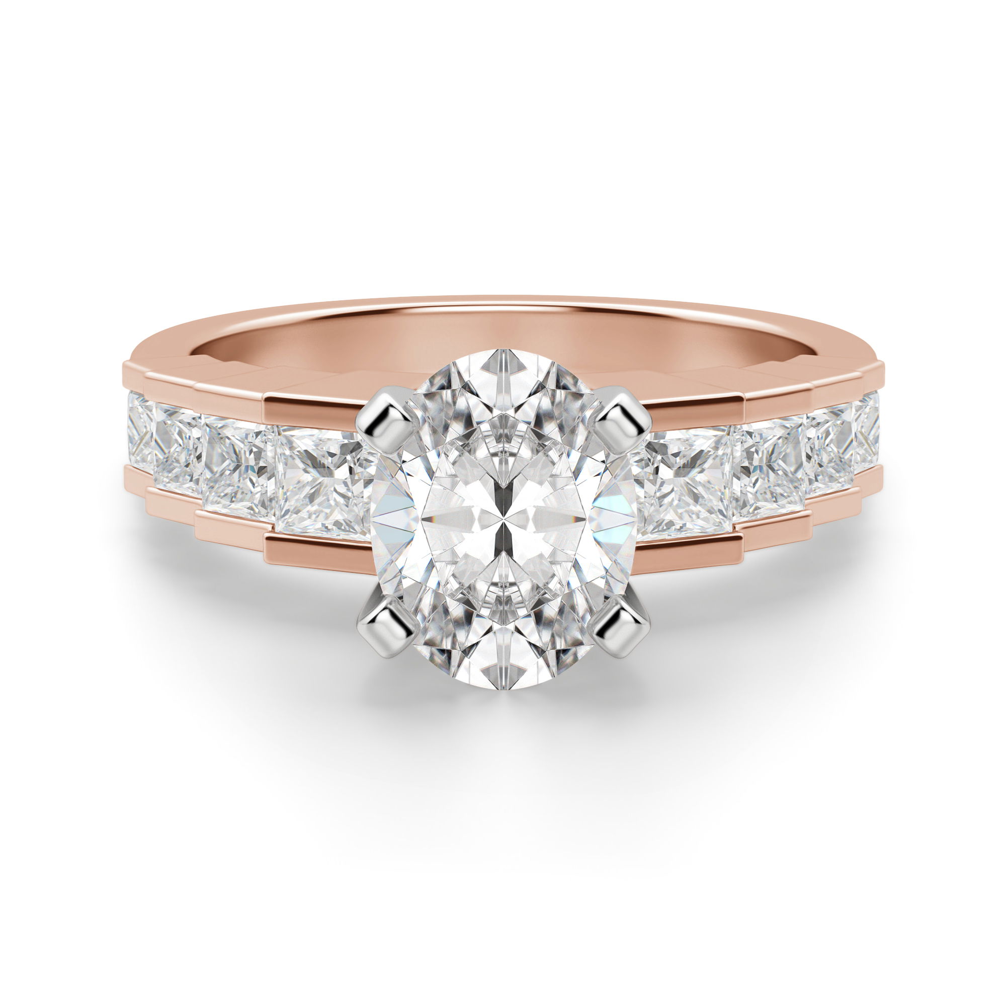 Cinderella Staircase Oval Cut Engagement Ring