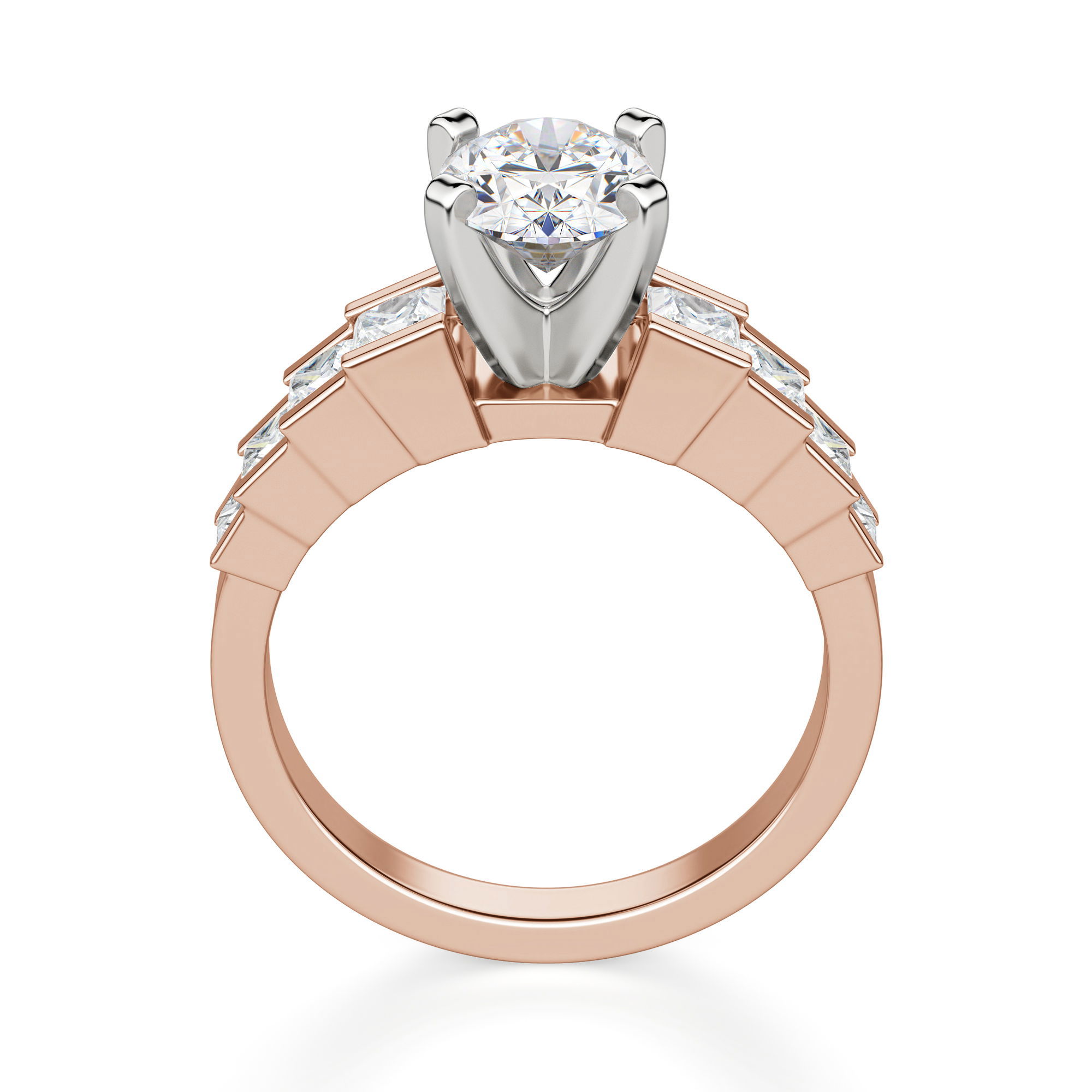 Cinderella Staircase Oval Cut Engagement Ring