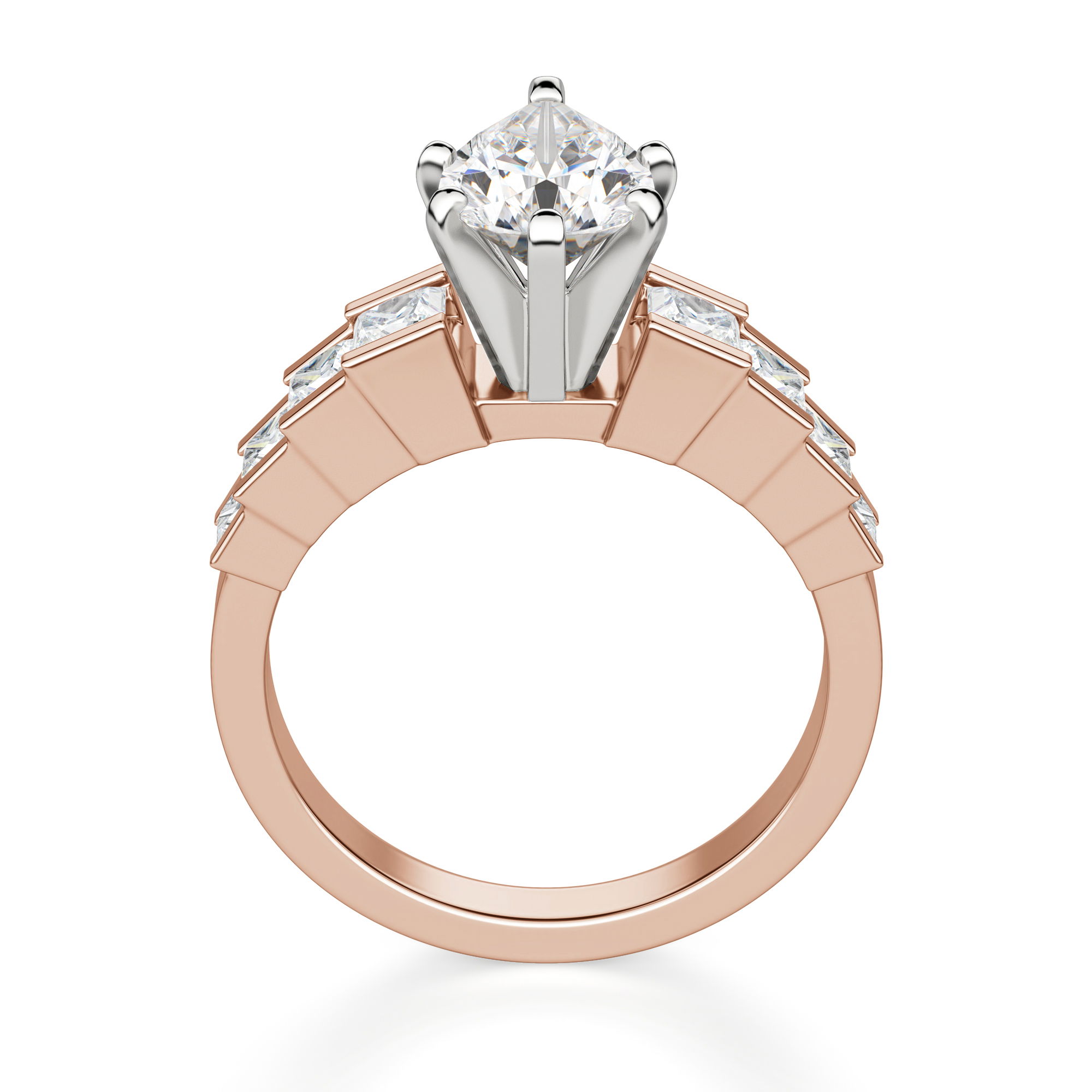 Cinderella Staircase Pear Cut Engagement Ring