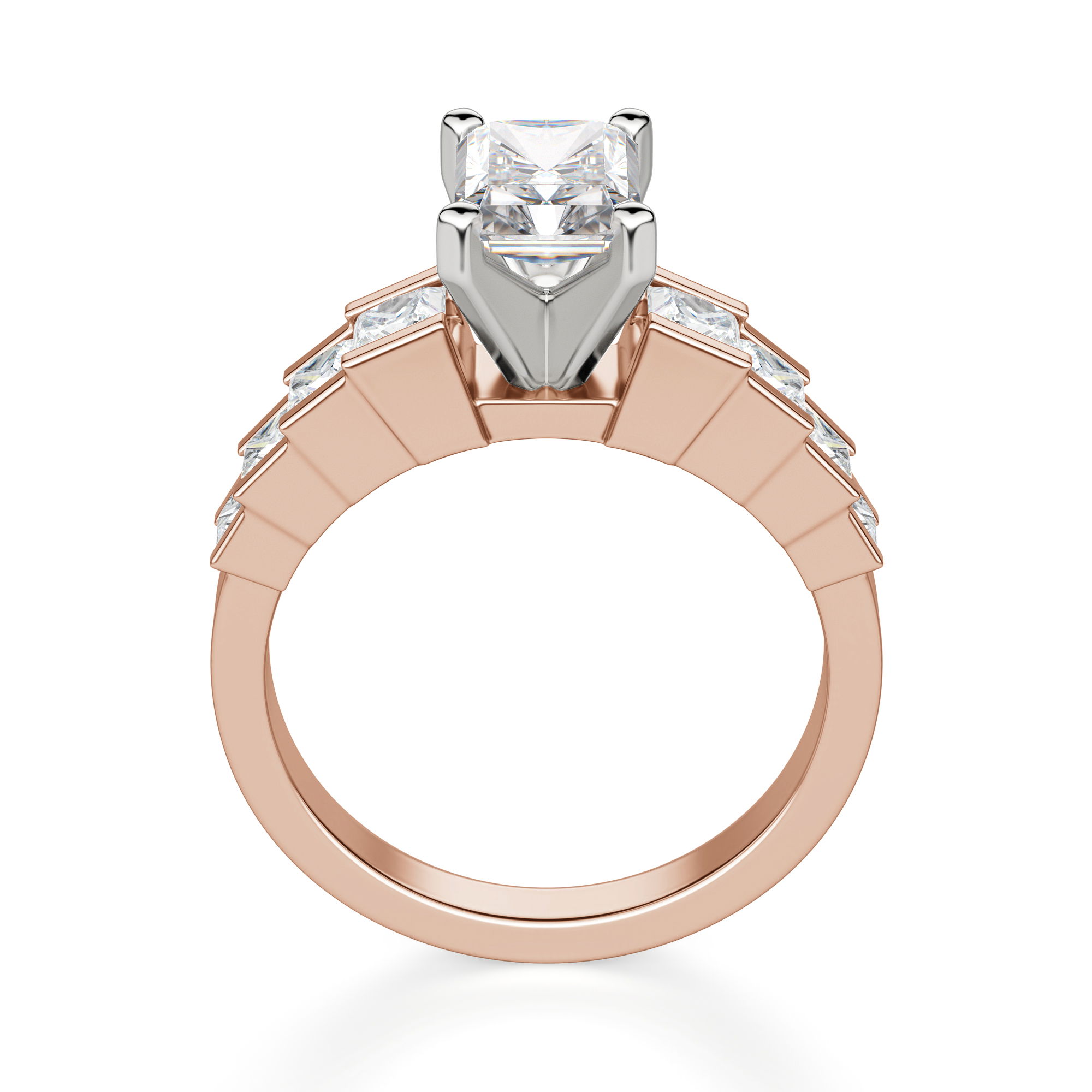 Cinderella Staircase Radiant Cut Engagement Ring