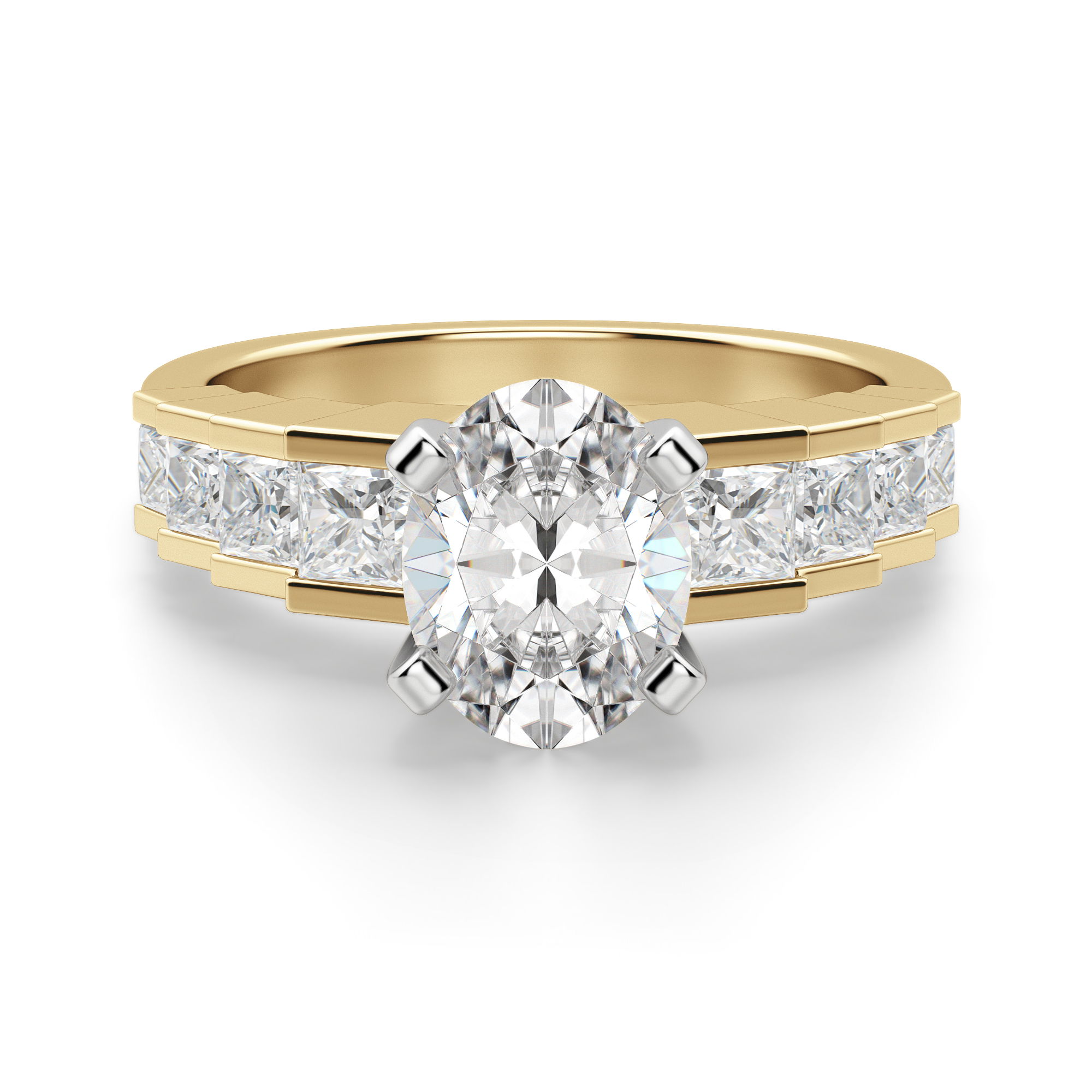 Cinderella Staircase Oval Cut Engagement Ring