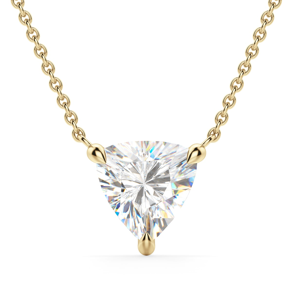 Claw Prong Trillion Cut Necklace