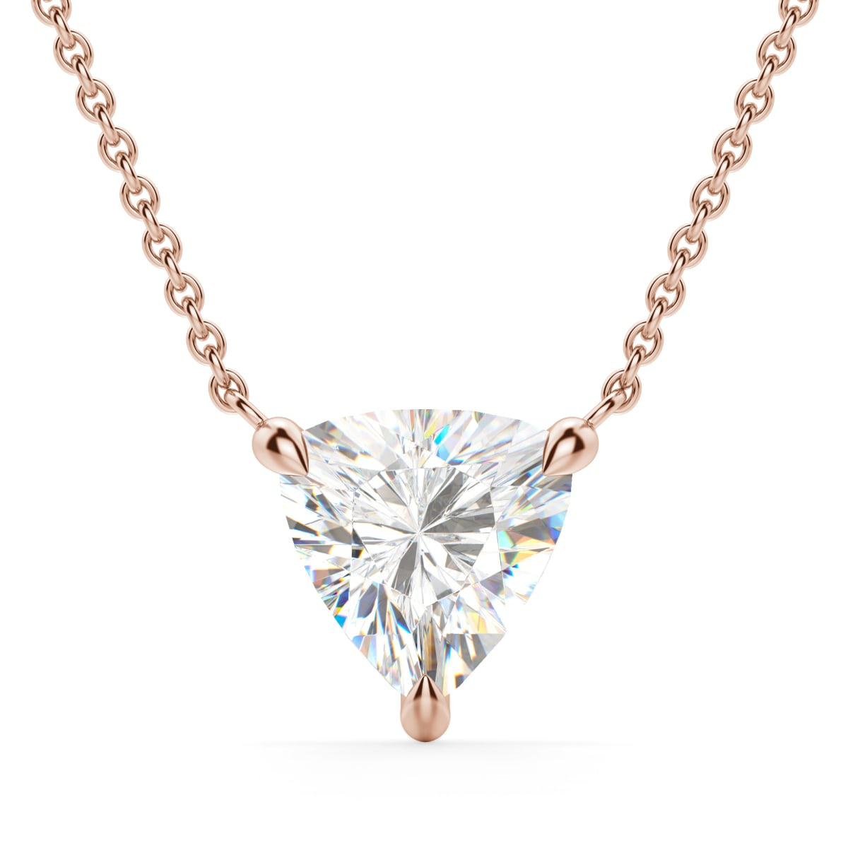 Claw Prong Trillion Cut Necklace