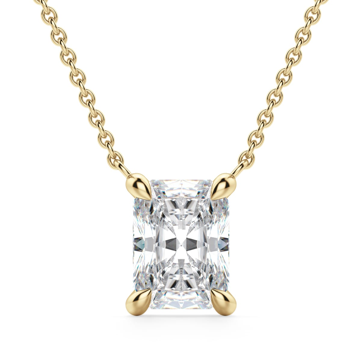 Claw Prong Radiant Cut Necklace