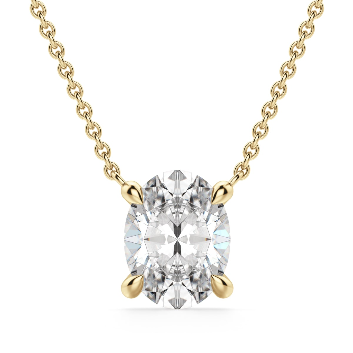 Claw Prong Oval Cut Necklace