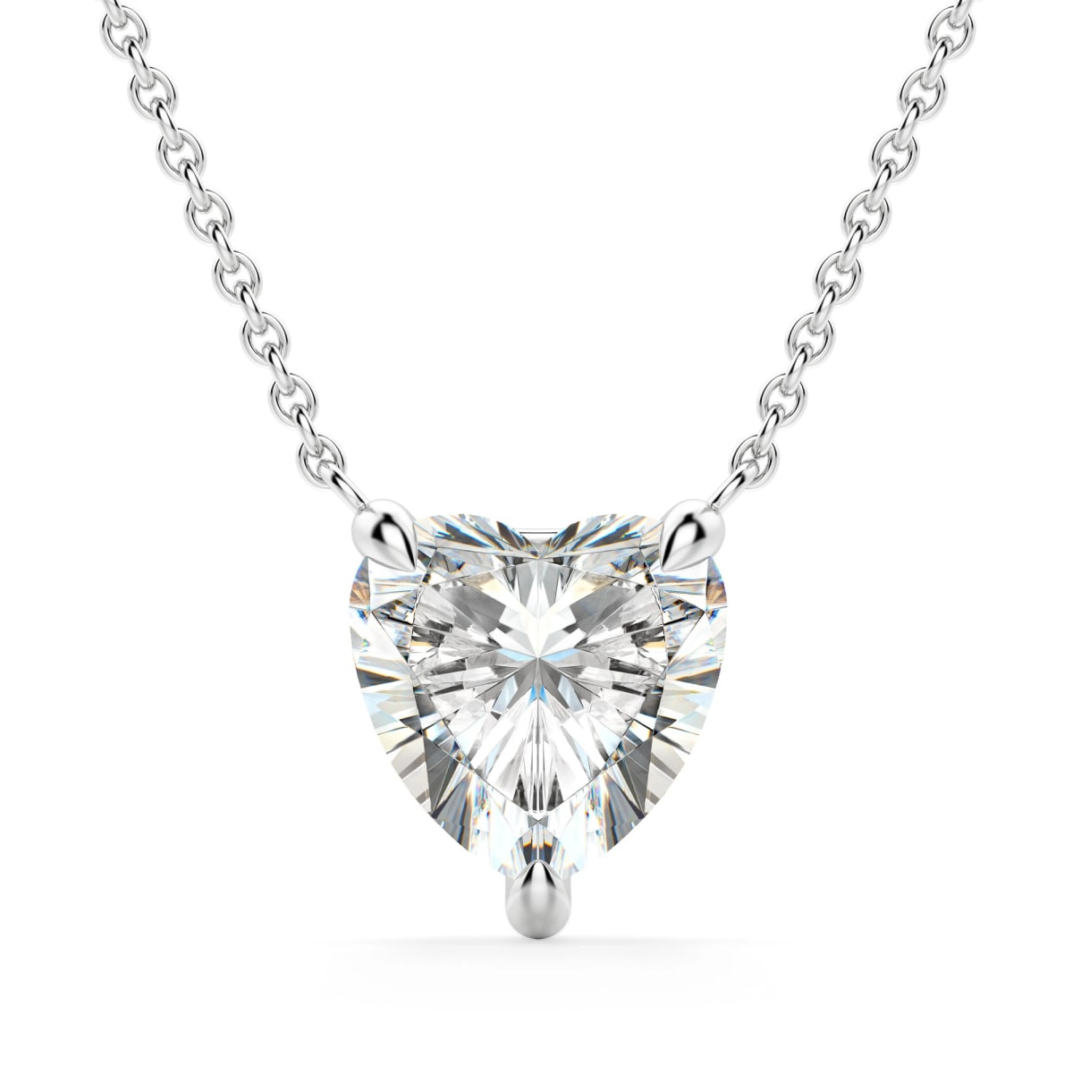 Claw Prong Heart Cut Necklace