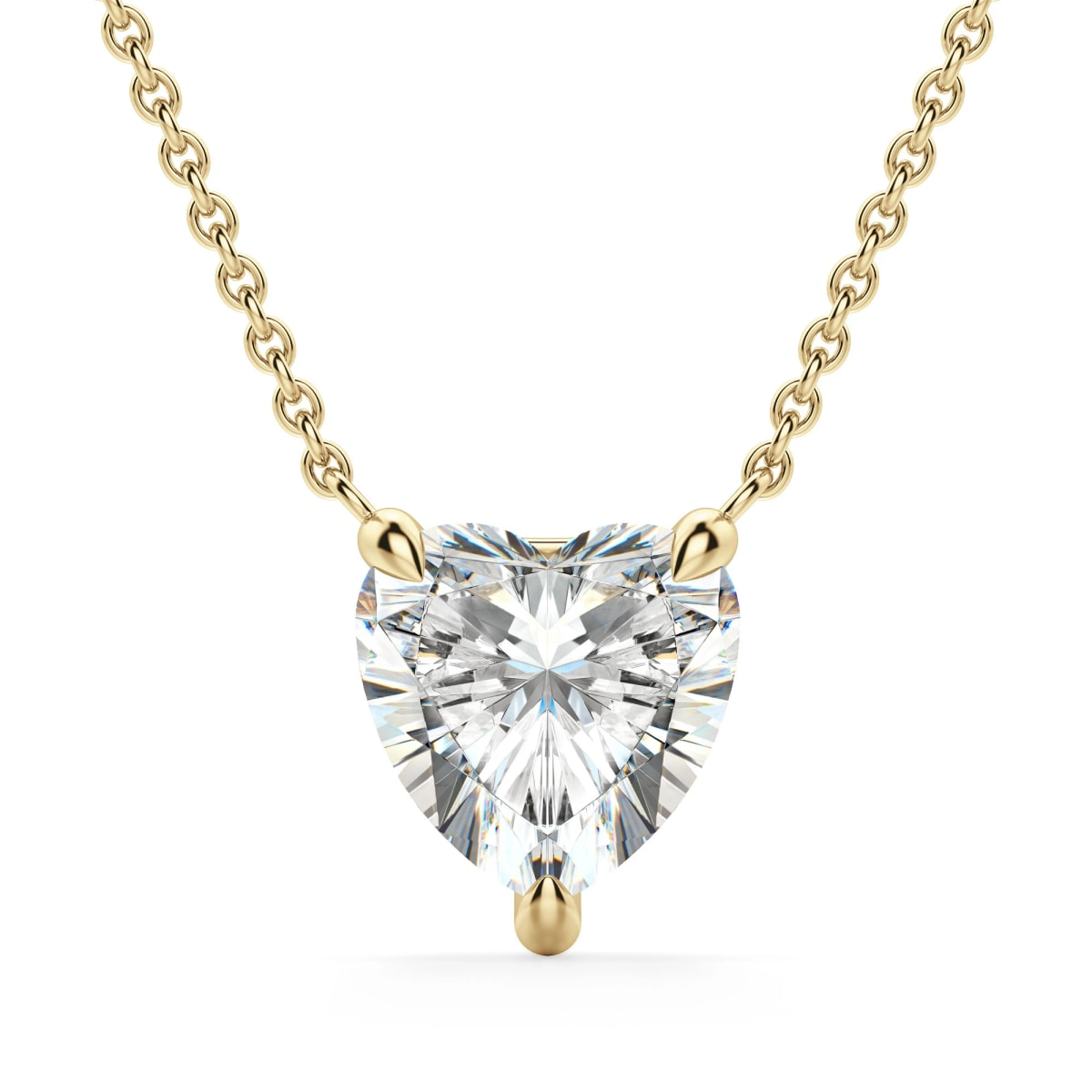 Claw Prong Heart Cut Necklace