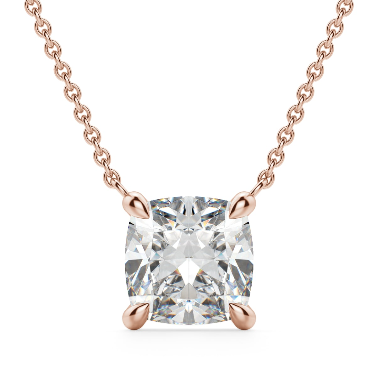 Claw Prong Cushion Cut Necklace