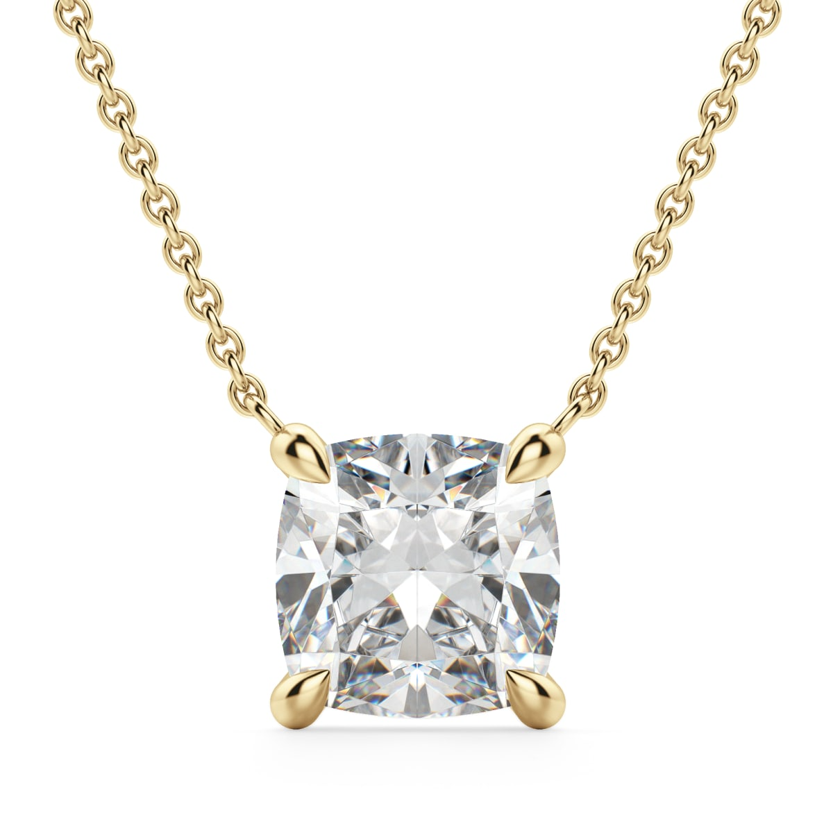 Claw Prong Cushion Cut Necklace