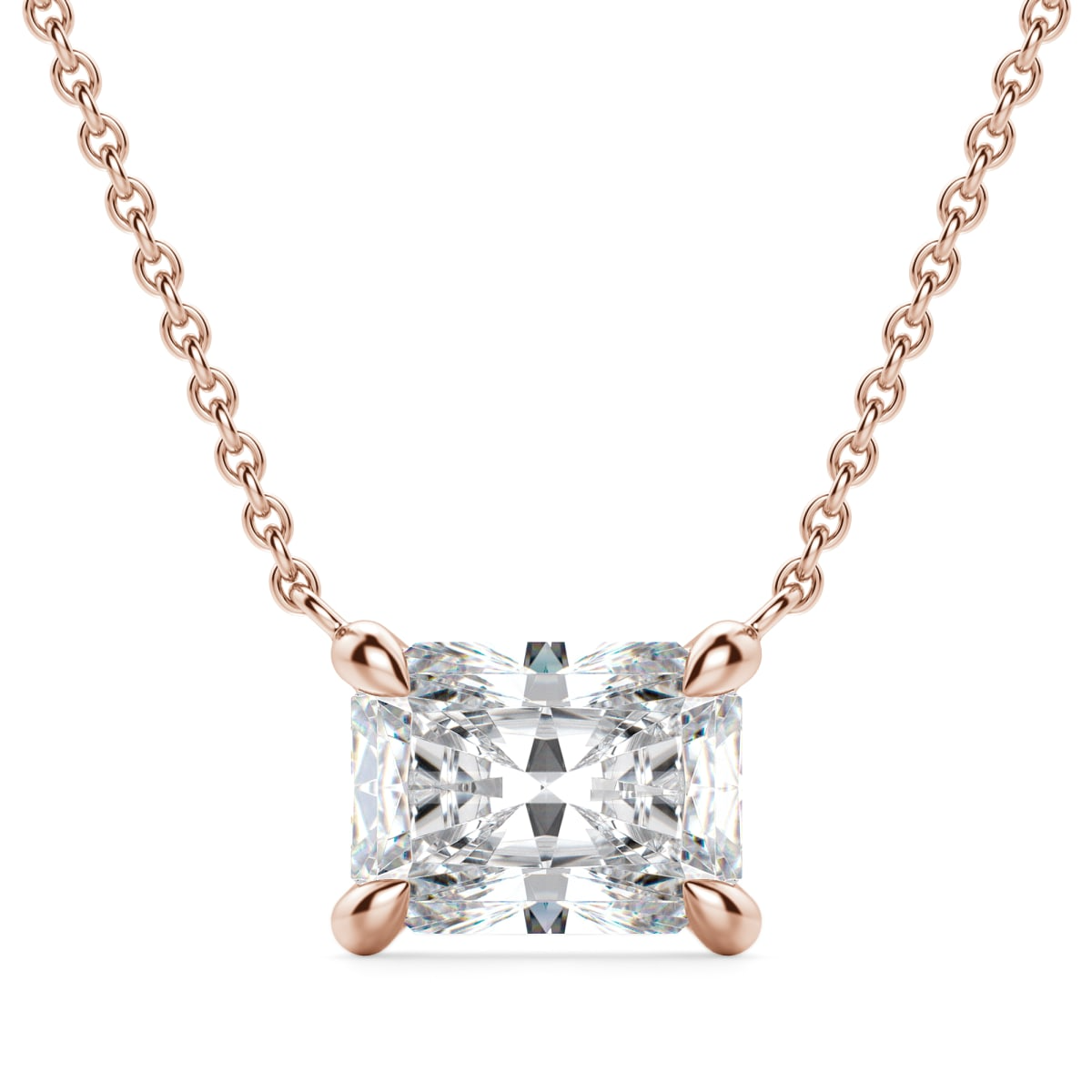 East-West Radiant Cut Necklace