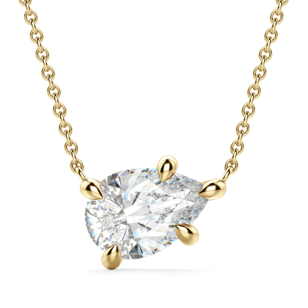 East-West Pear Cut Necklace