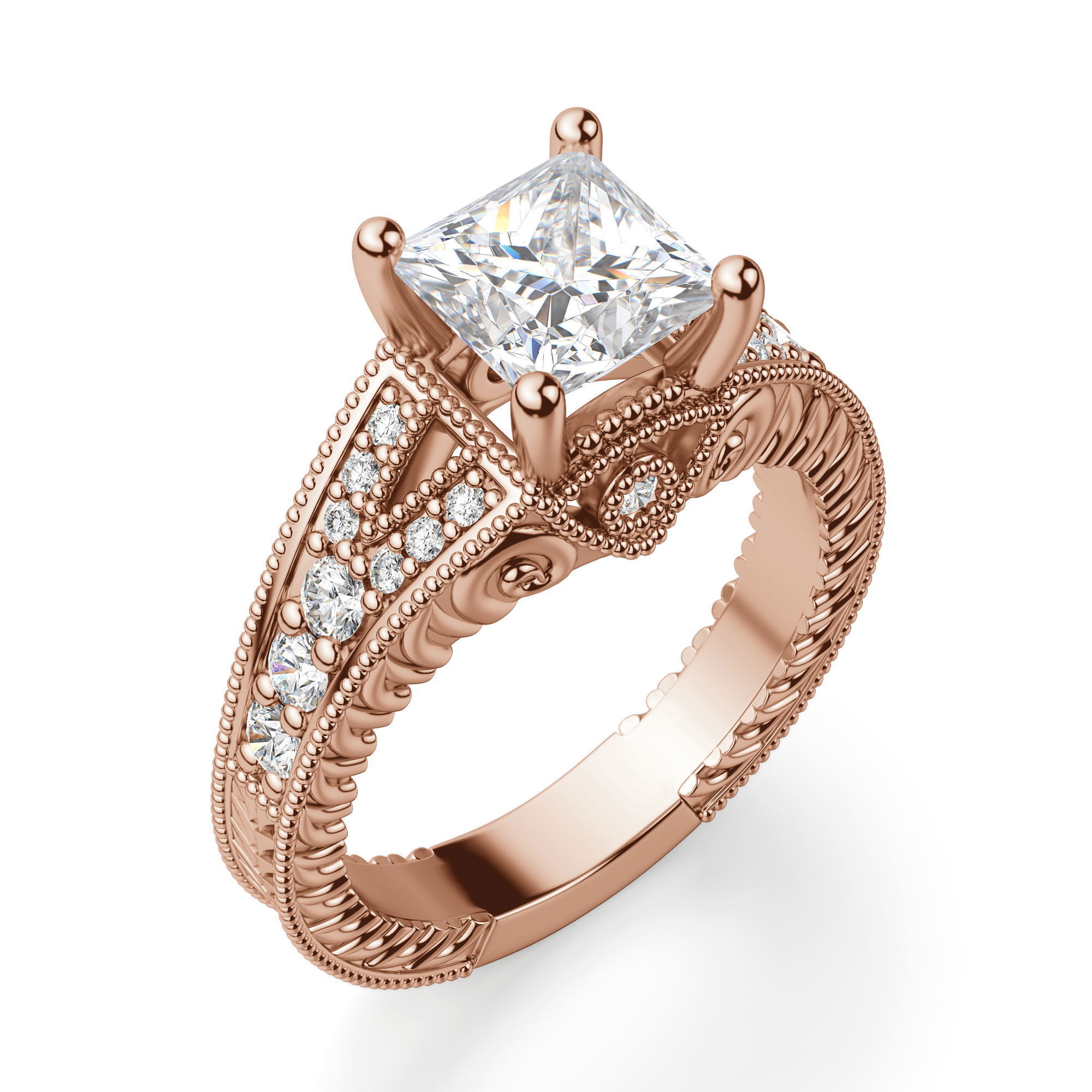 Valencia Princess Cut Engagement Ring