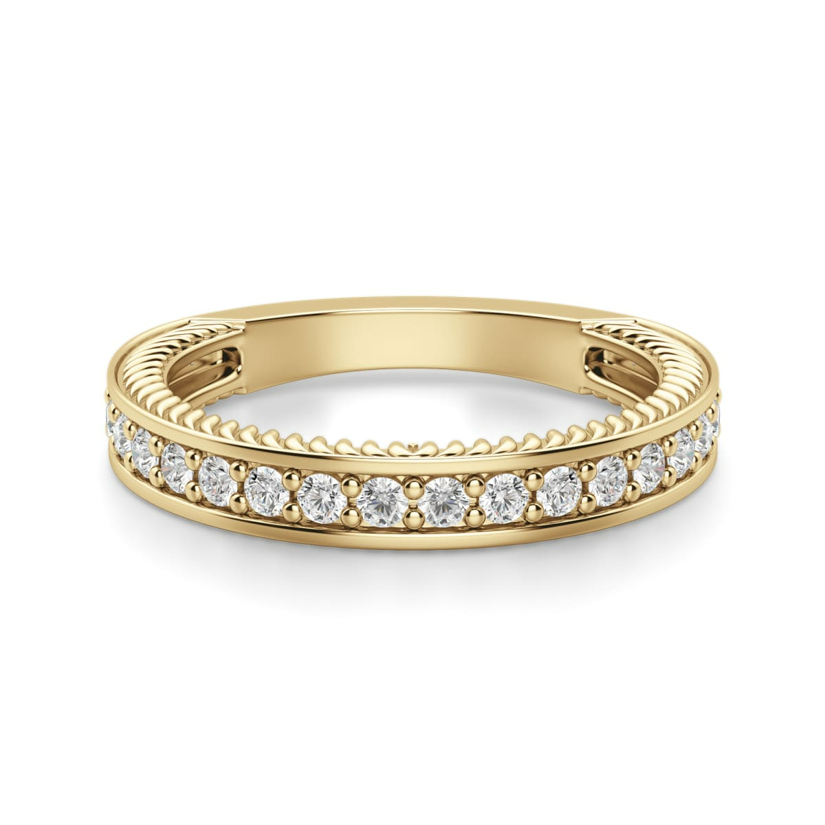 Sage Accented Wedding Band