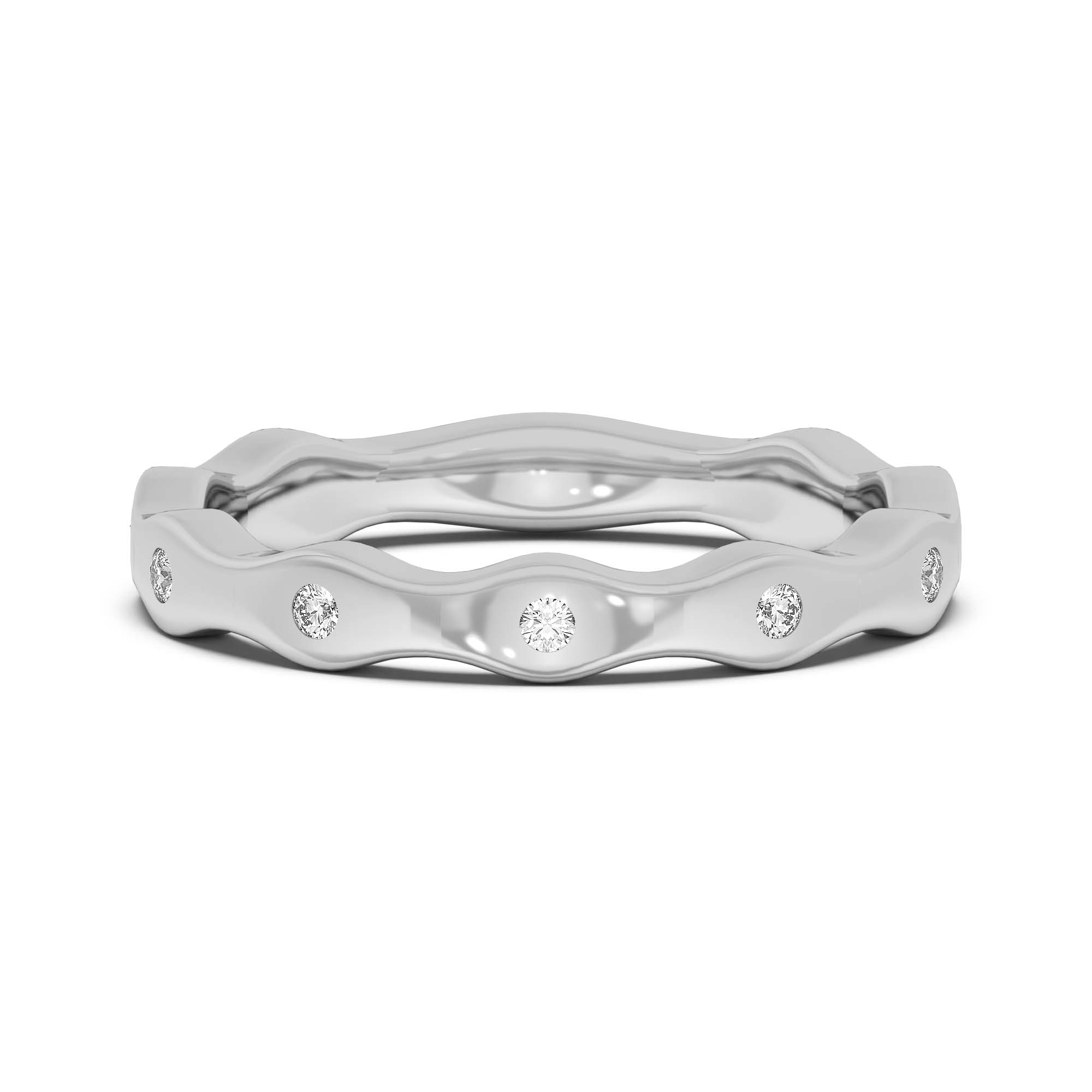 Bezel Set Curved Wedding Band