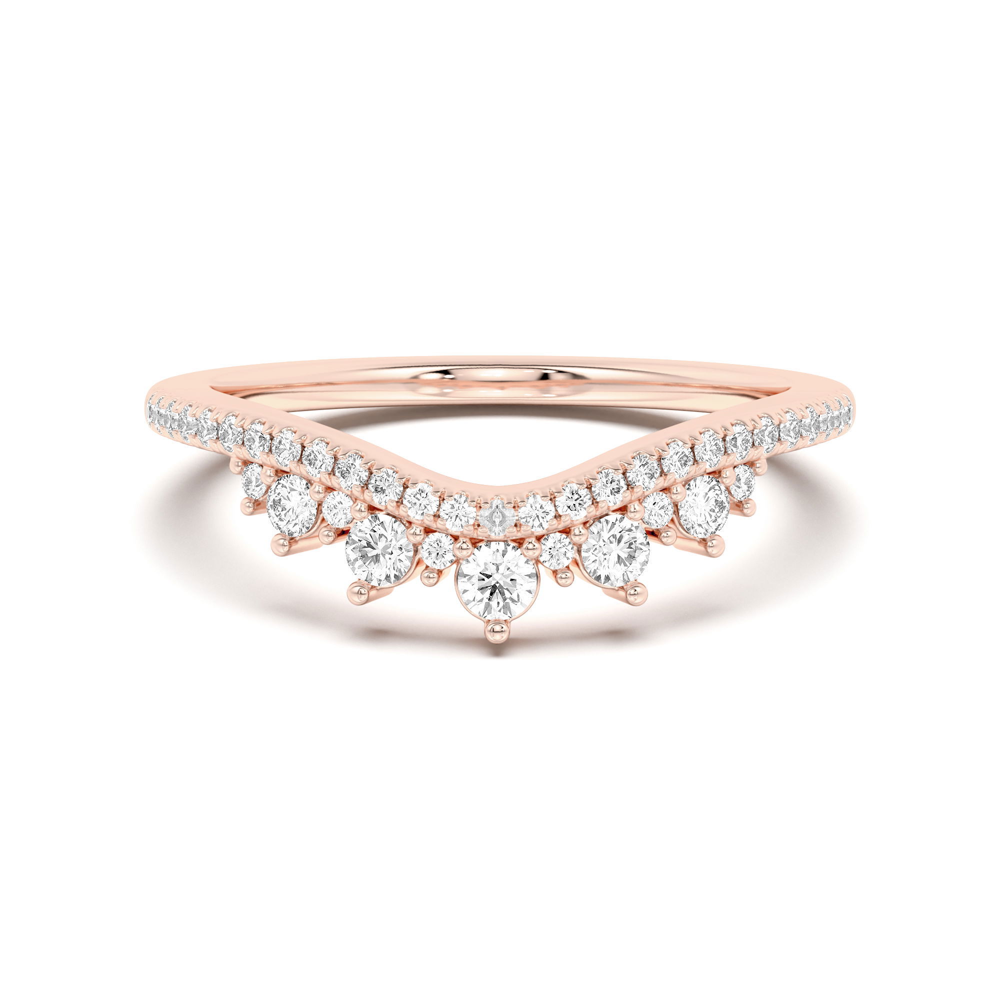 Chevron Crown Wedding Band