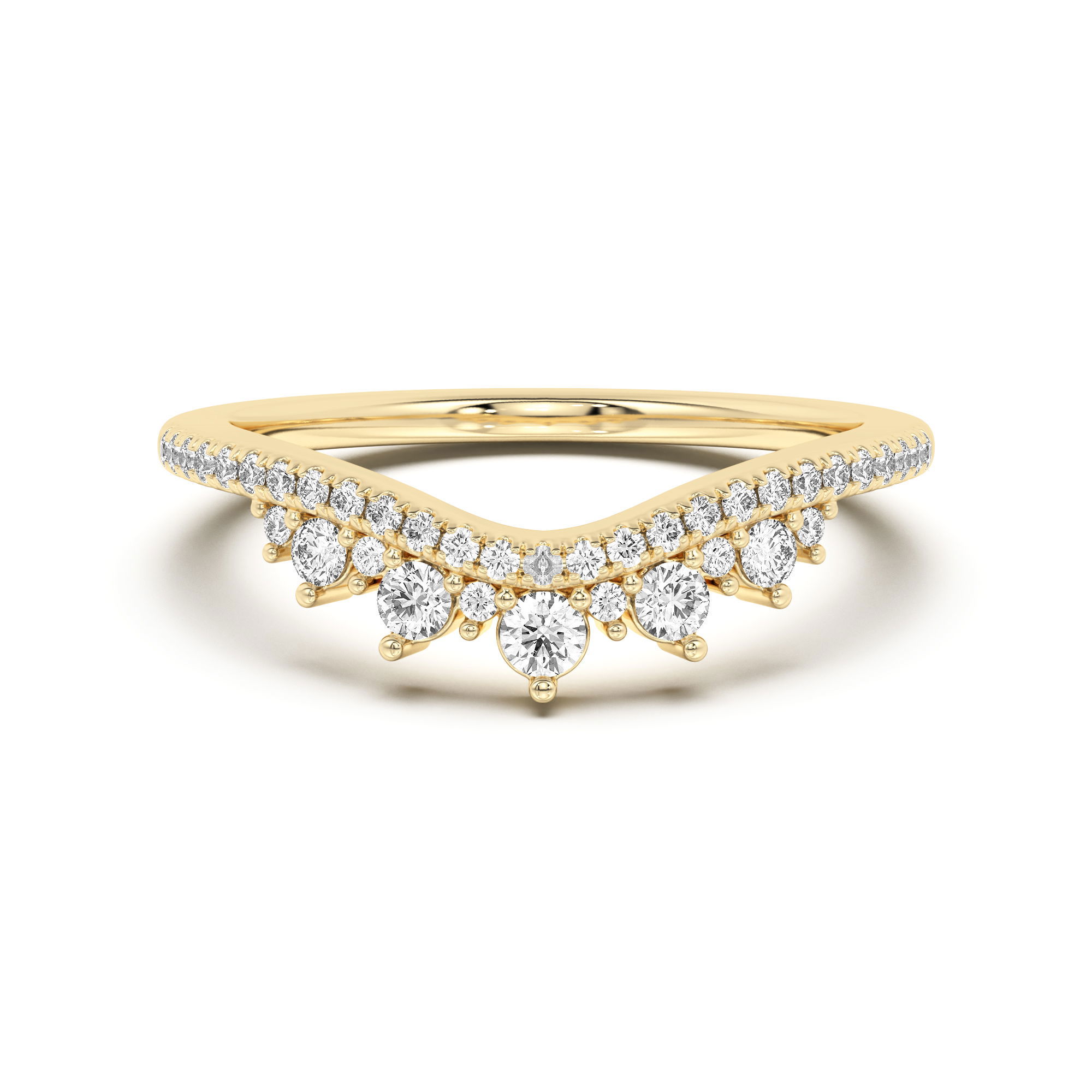 Chevron Crown Wedding Band