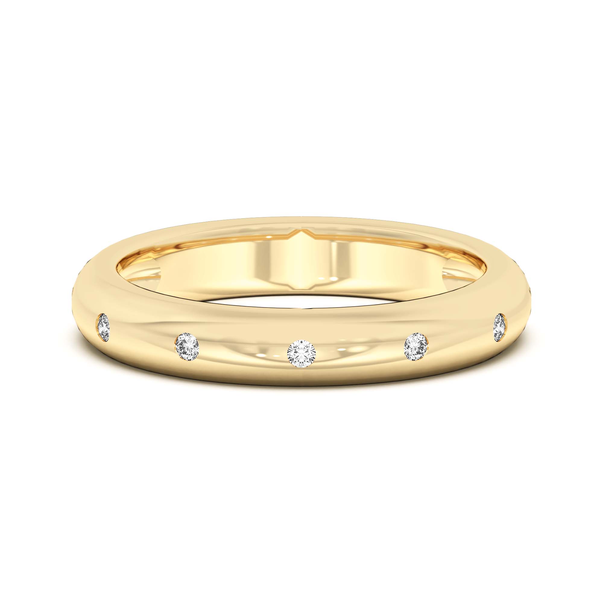 Petite Dome Accented Wedding Band