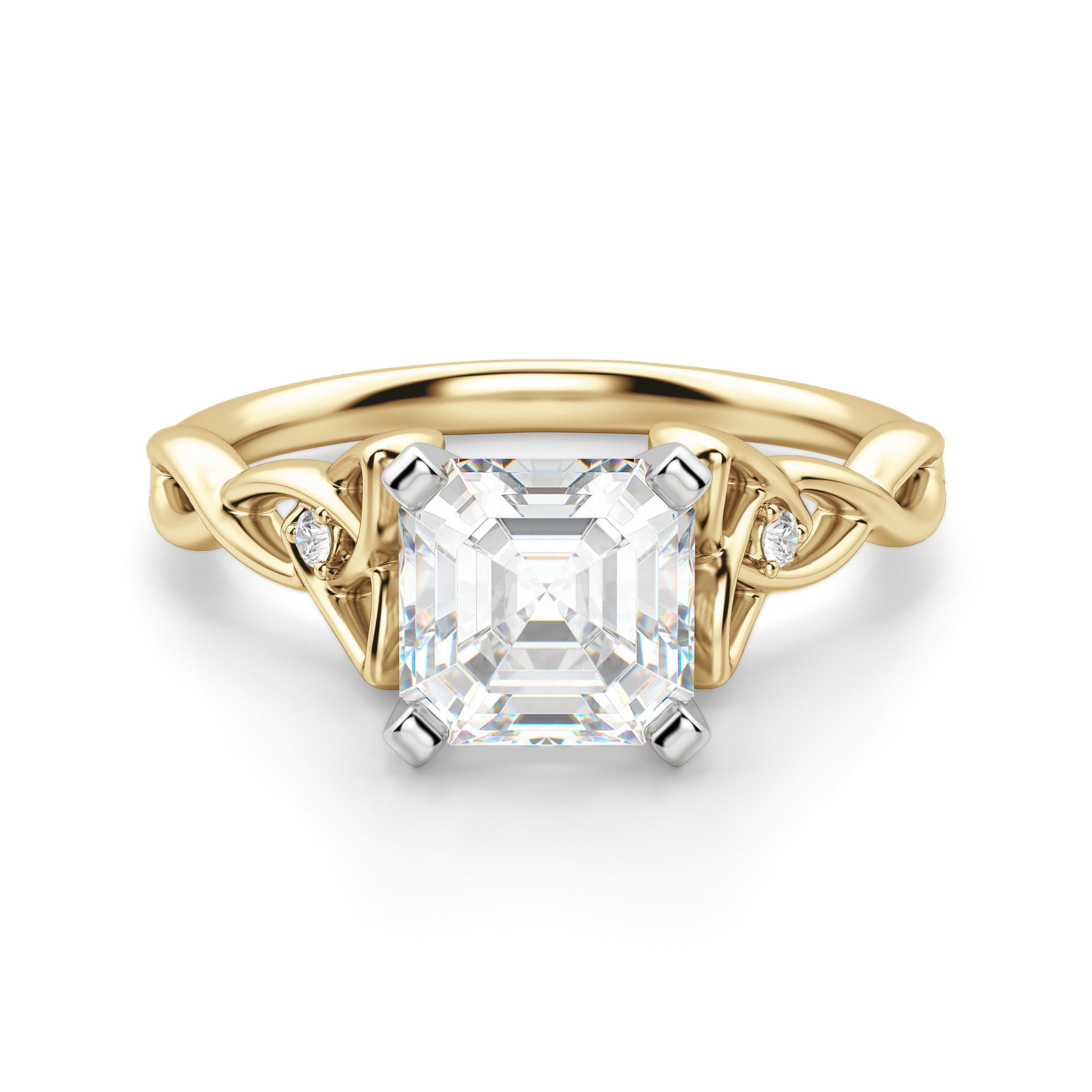 Celtic Knot Asscher Cut Engagement Ring