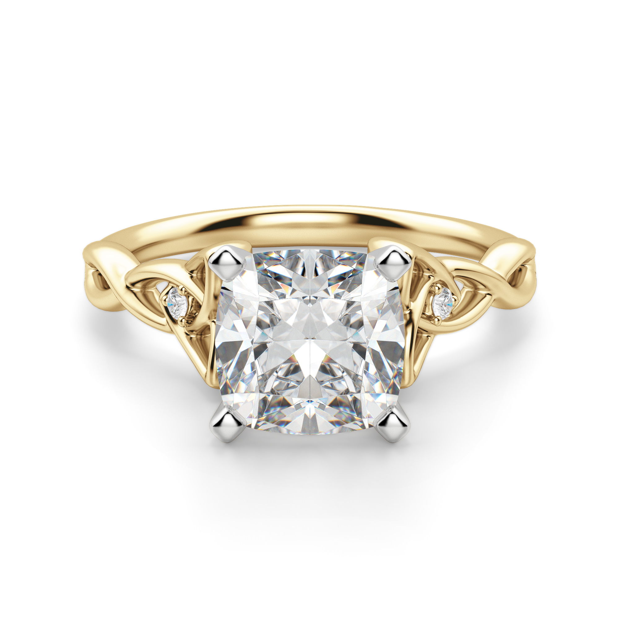 Celtic Knot Cushion Cut Engagement Ring