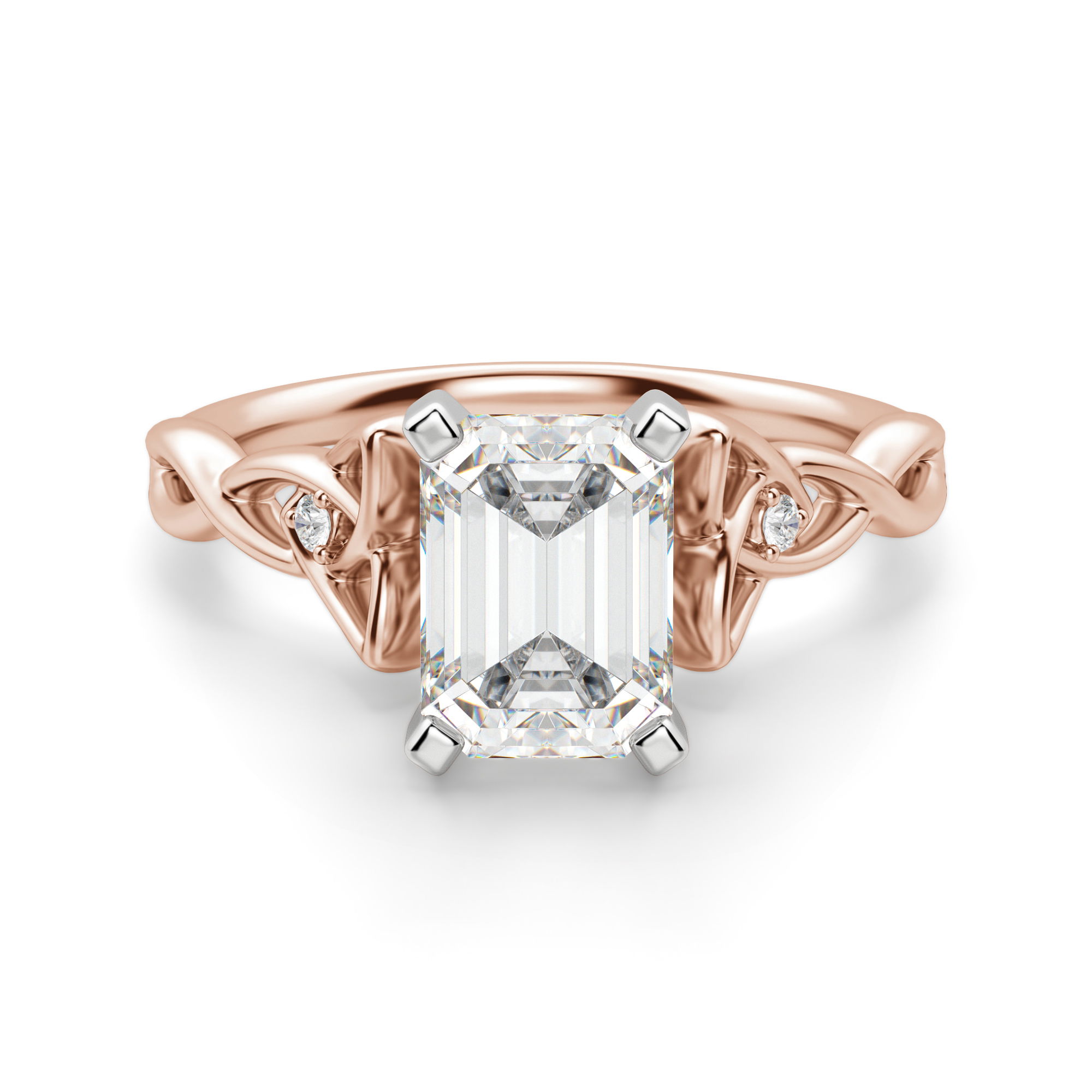 Celtic Knot Emerald Cut Engagement Ring