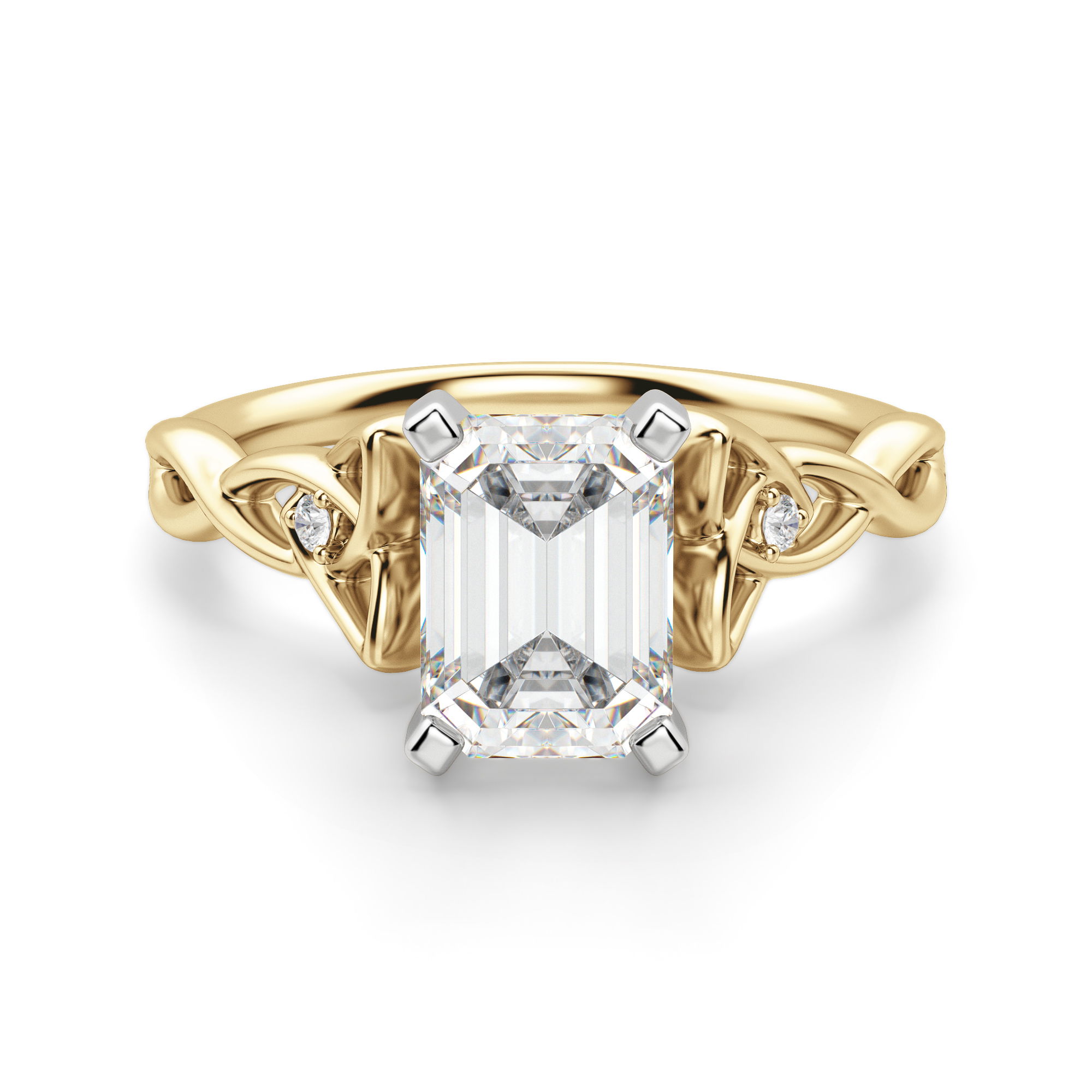 Celtic Knot Emerald Cut Engagement Ring
