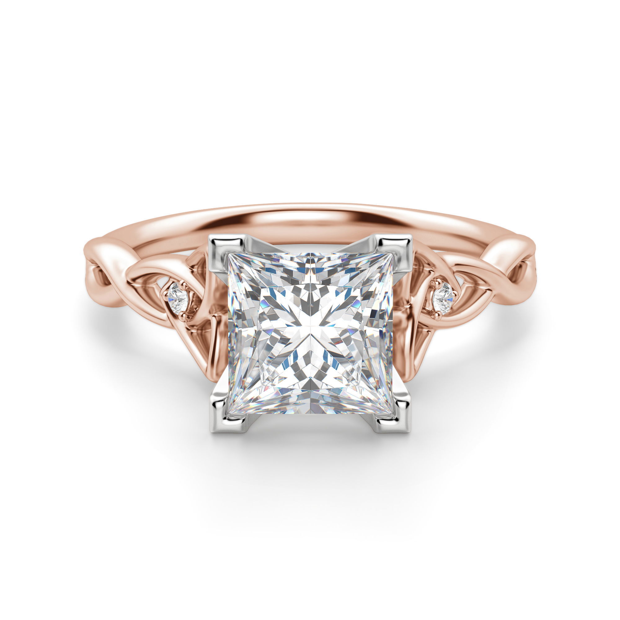 Celtic Knot Princess Cut Engagement Ring