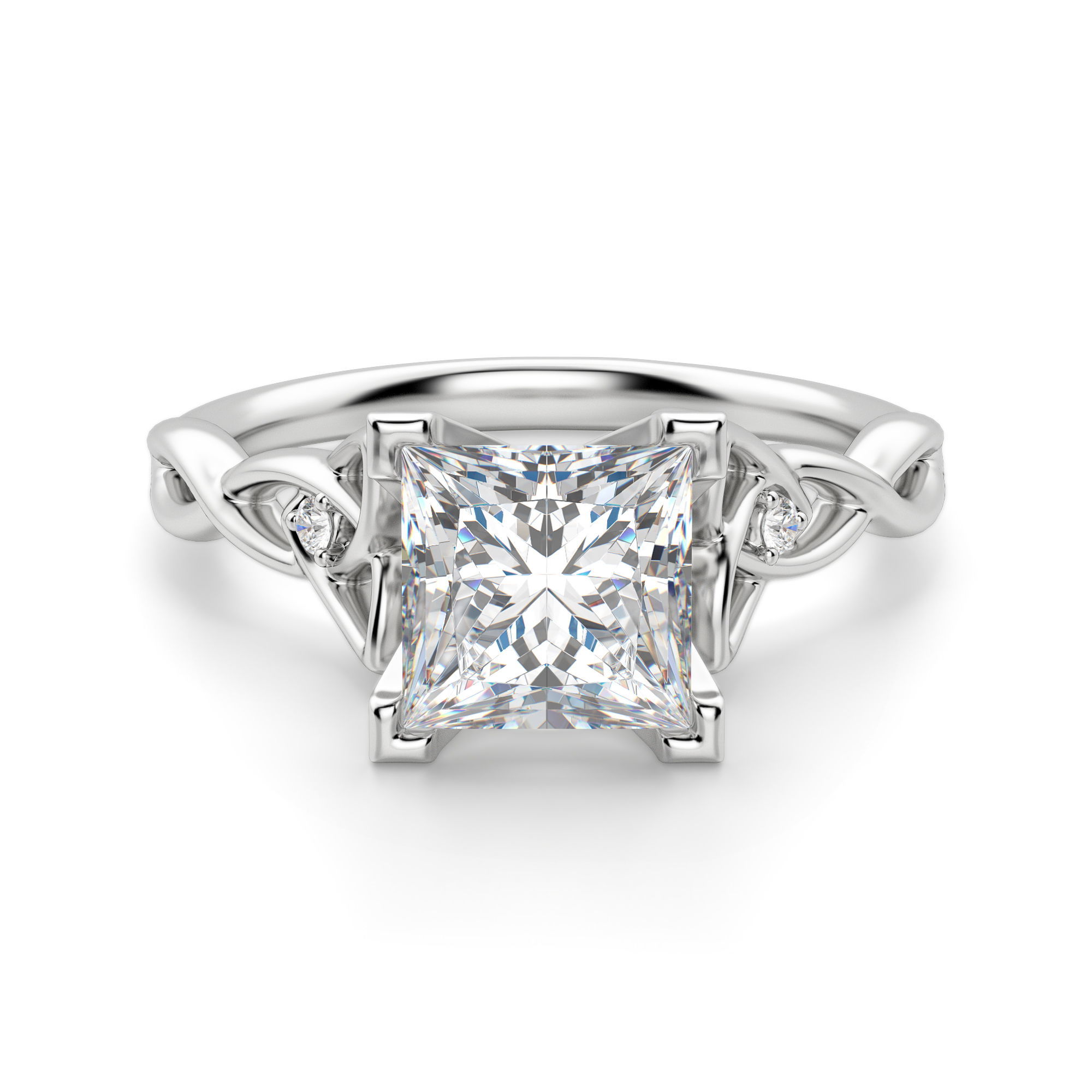 Celtic Knot Princess Cut Engagement Ring