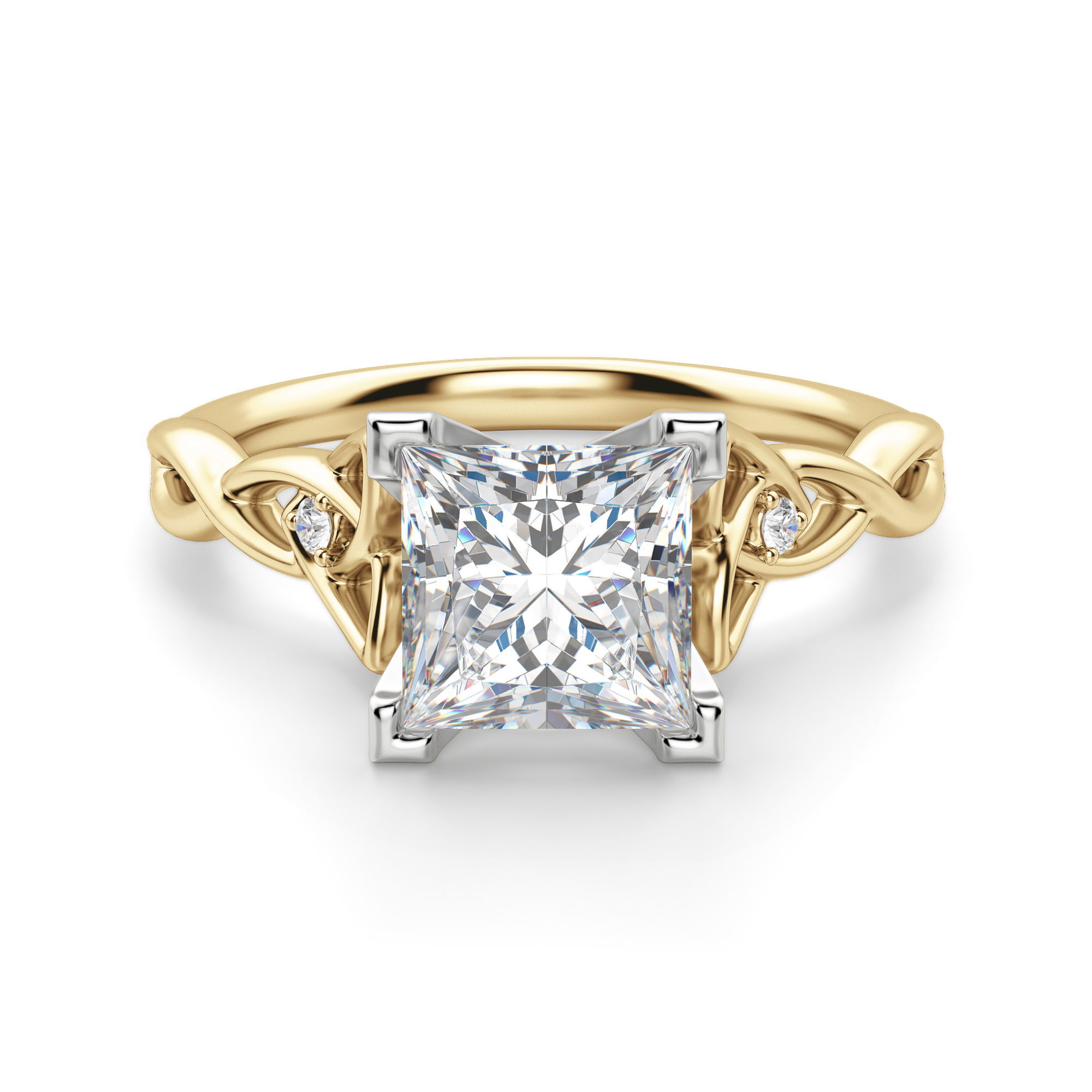 Celtic Knot Princess Cut Engagement Ring
