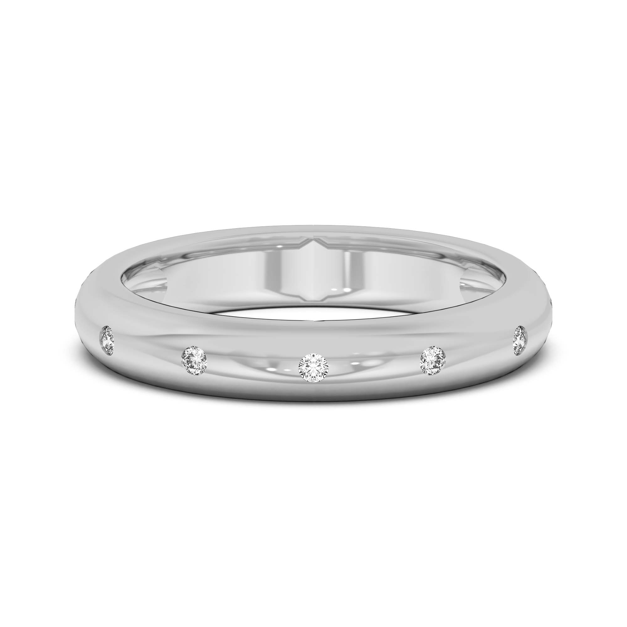 Petite Dome Accented Wedding Band