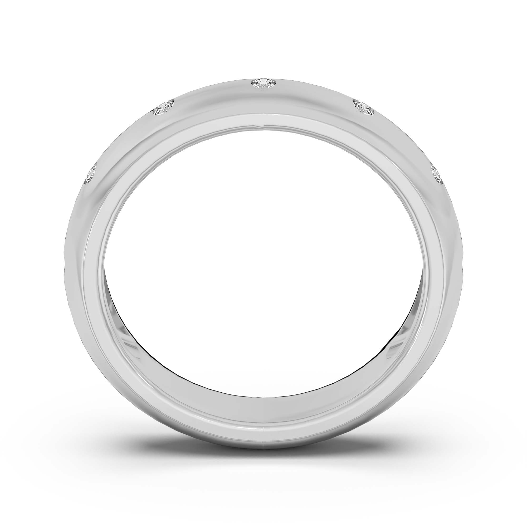 Petite Dome Accented Wedding Band
