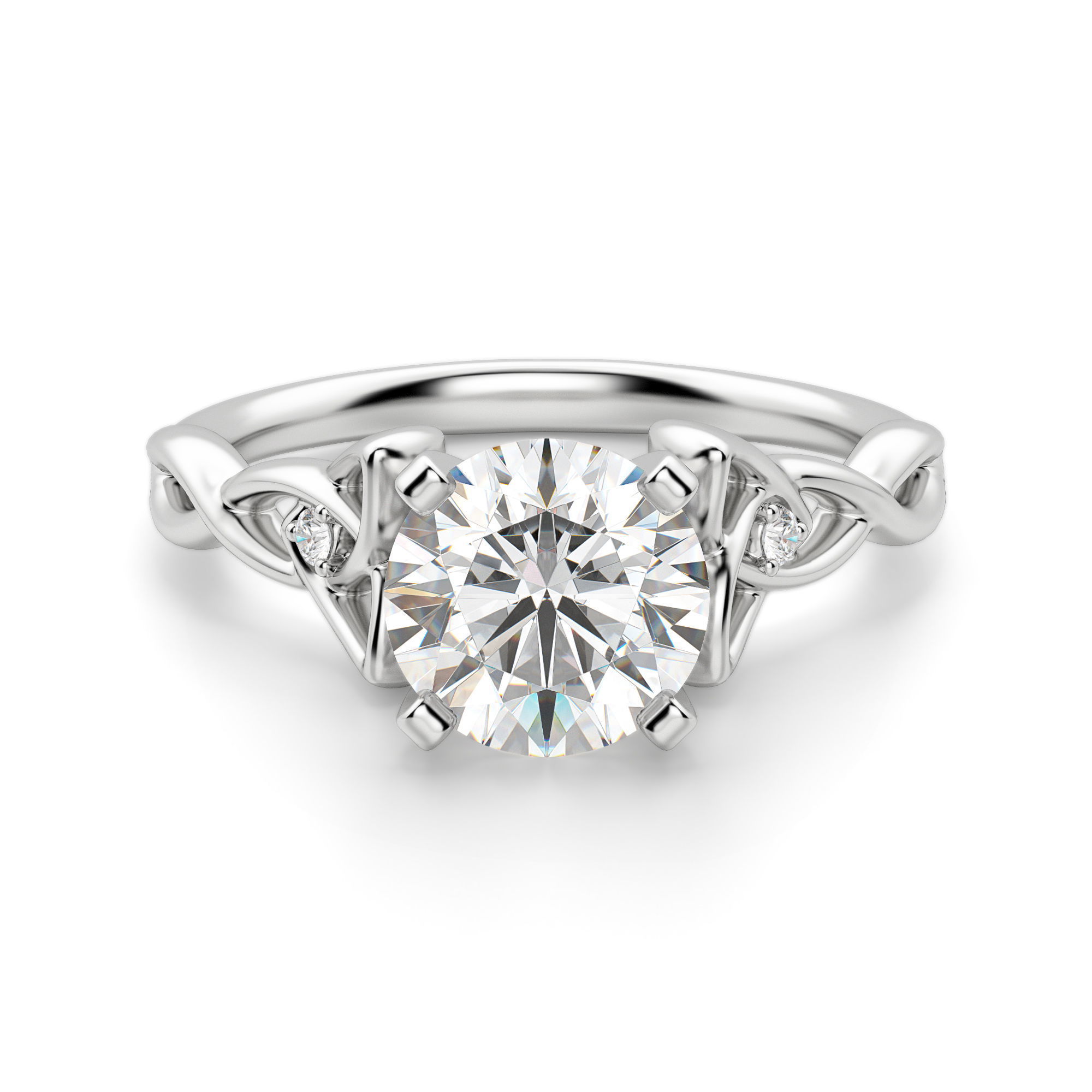 Celtic Knot Round Cut Engagement Ring