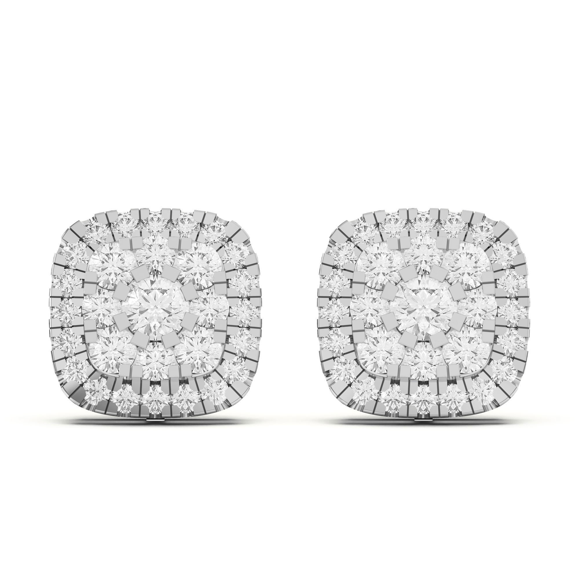Men's Cushion Shaped Stud Earrings